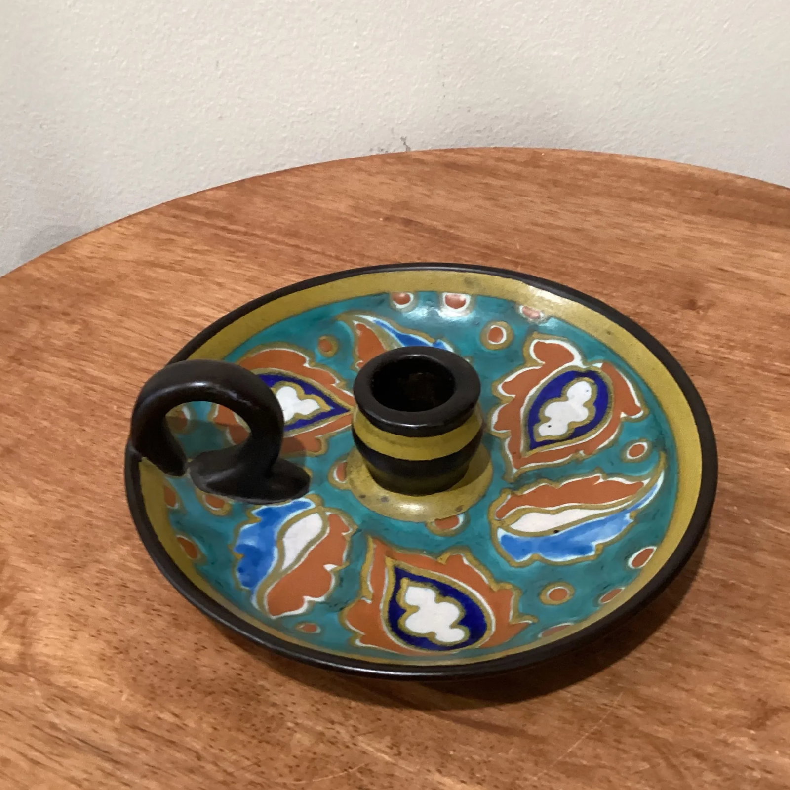 Antique Art Nouveau Studio Gouda Pottery Candleholder Holland Circa 1920s - 3