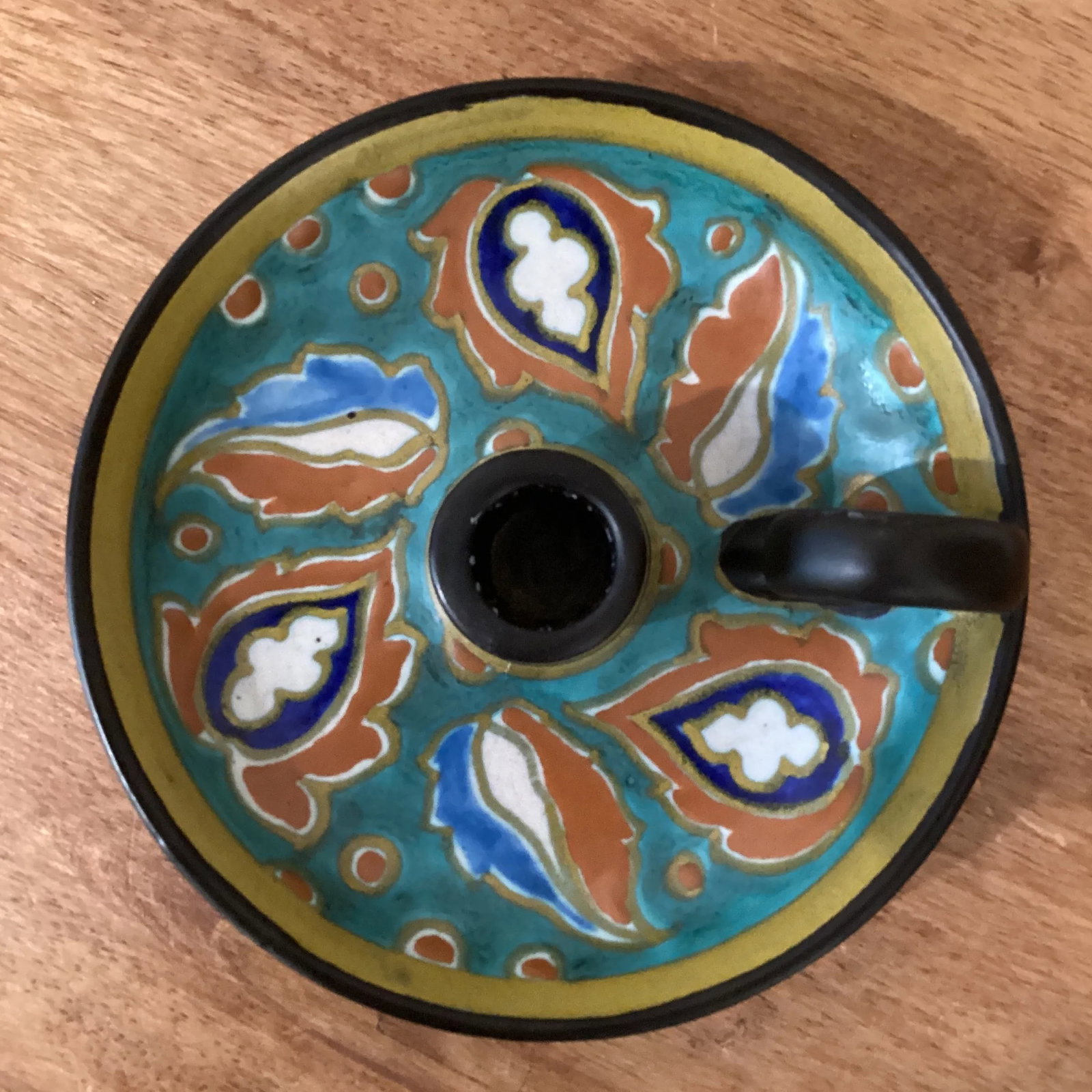 Antique Art Nouveau Studio Gouda Pottery Candleholder Holland Circa 1920s - 6