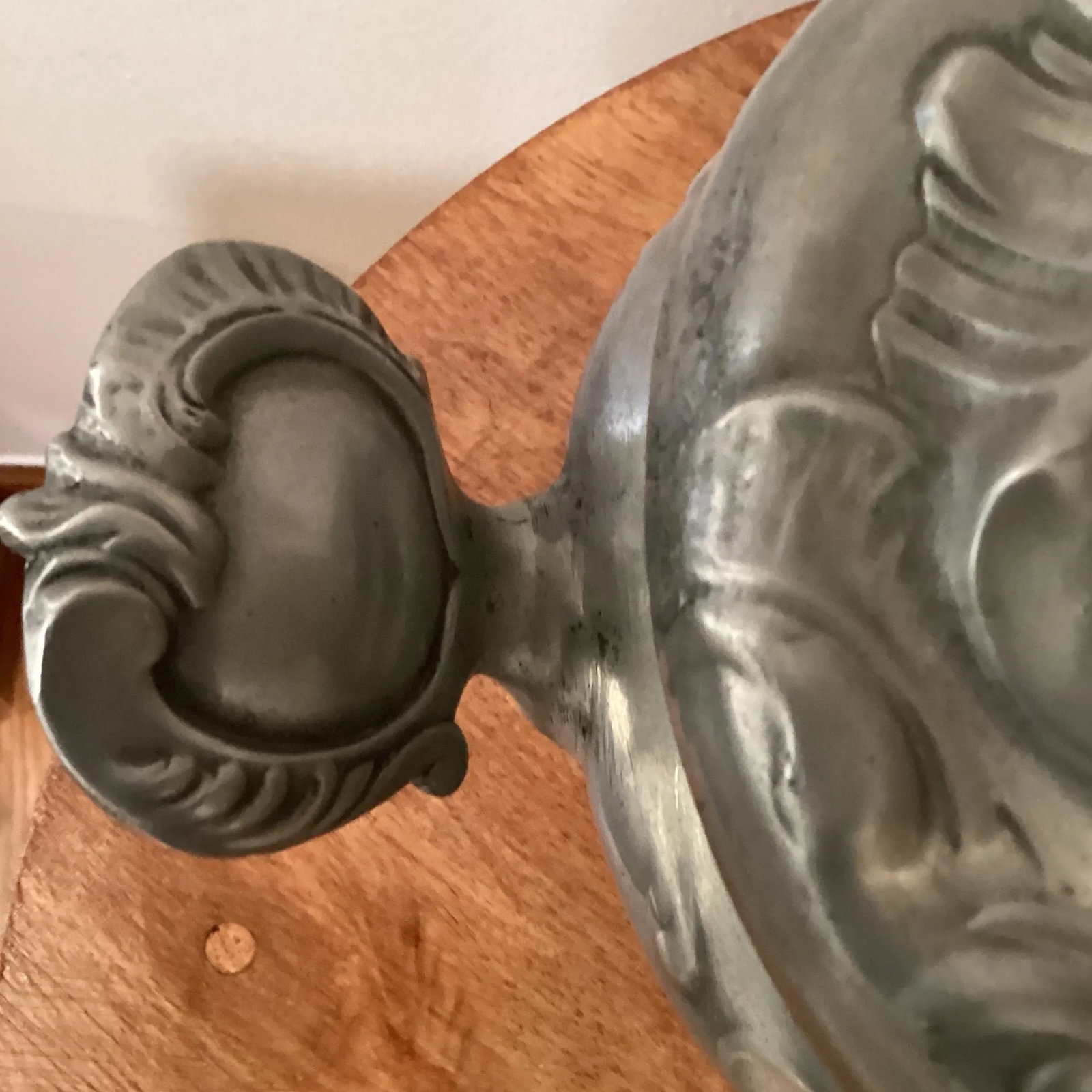 Antique 19th Century Rococo Style Pewter Tureen Angel Mark Germany - 6