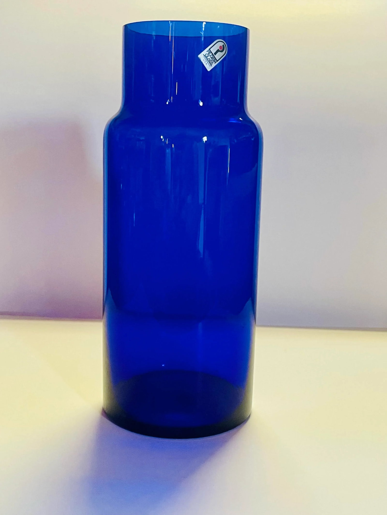 Vintage Pilgrim Glass Cobalt Blue Handmade Vase - 2