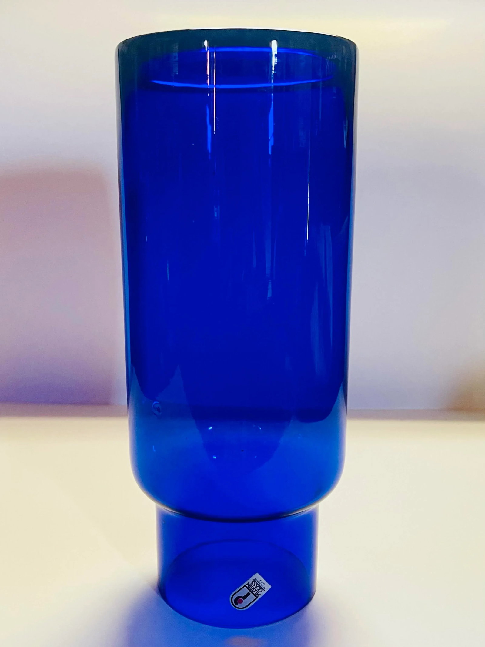 Vintage Pilgrim Glass Cobalt Blue Handmade Vase - 6
