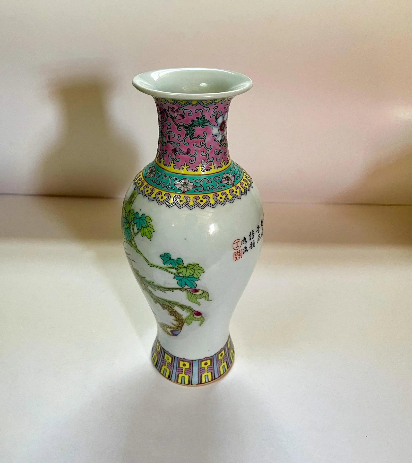 Mid 20th Century Chinoiserie Ceramic Vase - 4