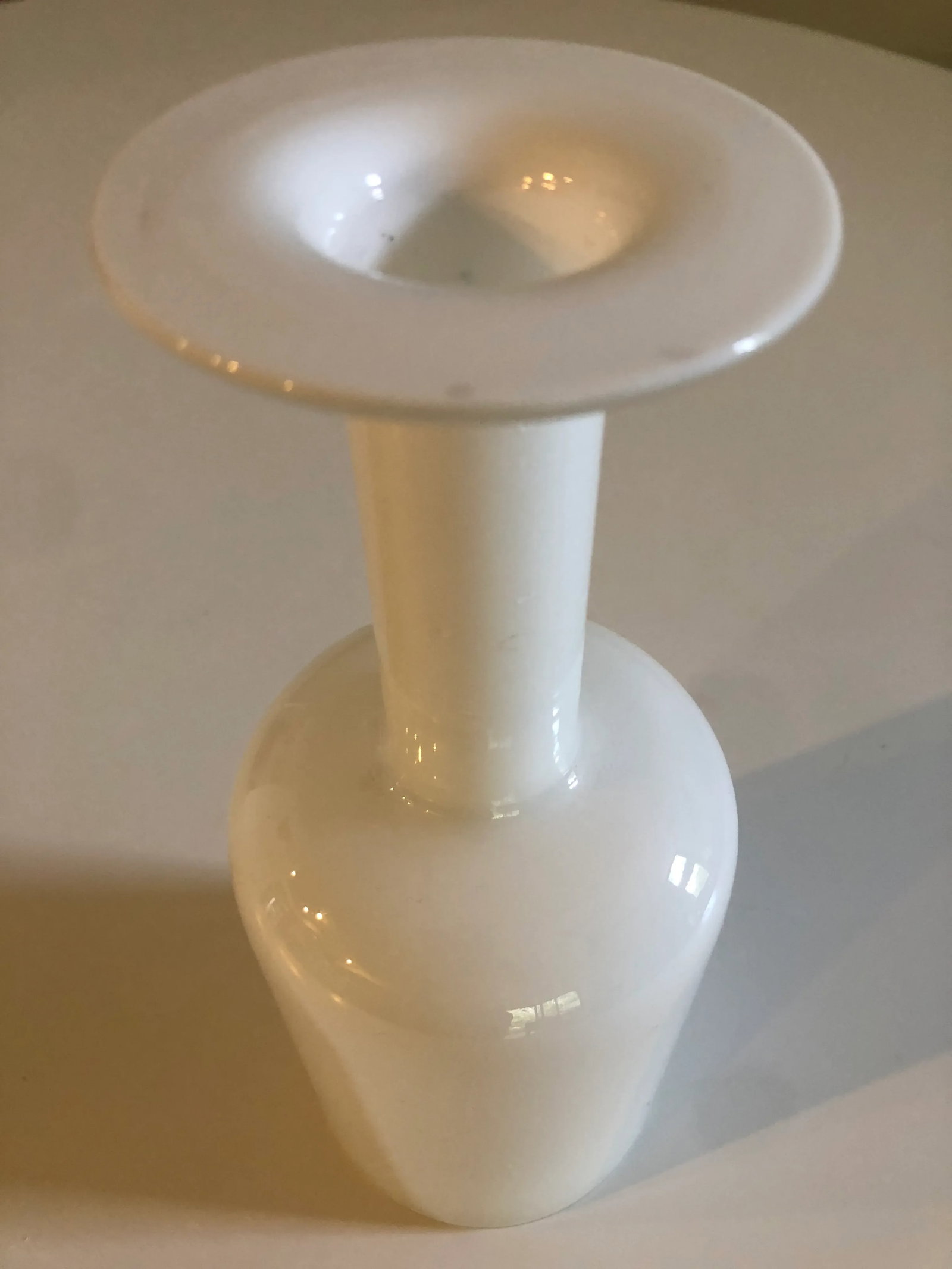 Vintage Holmegaard Kastrup Vase by Otto Brauer White Glass 10" - 2