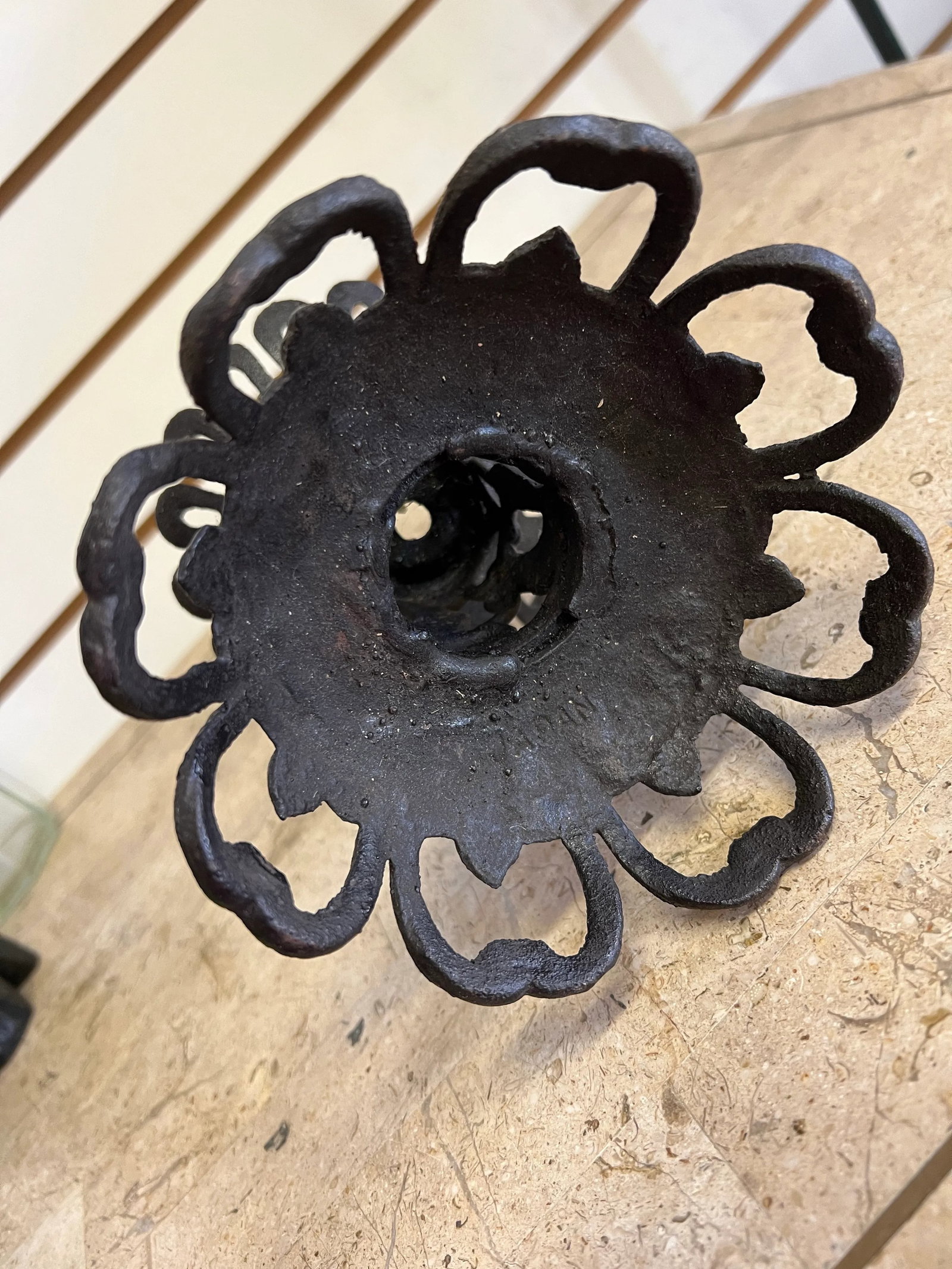 Vintage Cast Iron Candle Holder - 3