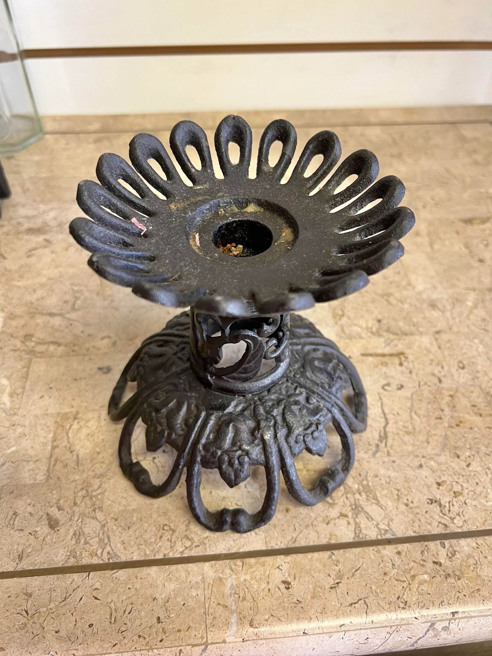 Vintage Cast Iron Candle Holder - 5