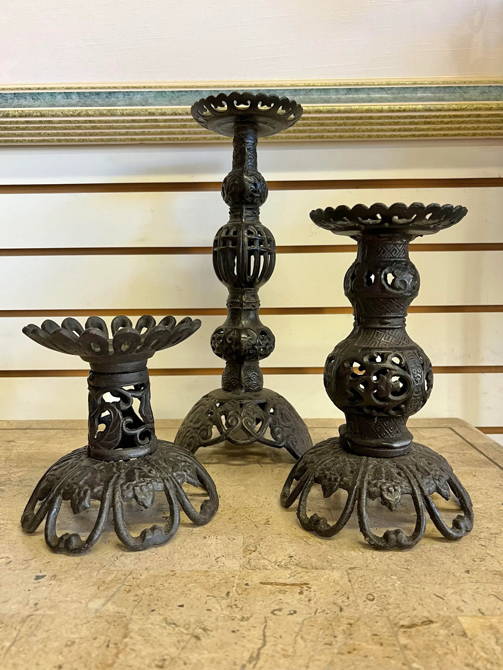 Vintage Cast Iron Candle Holder - 7
