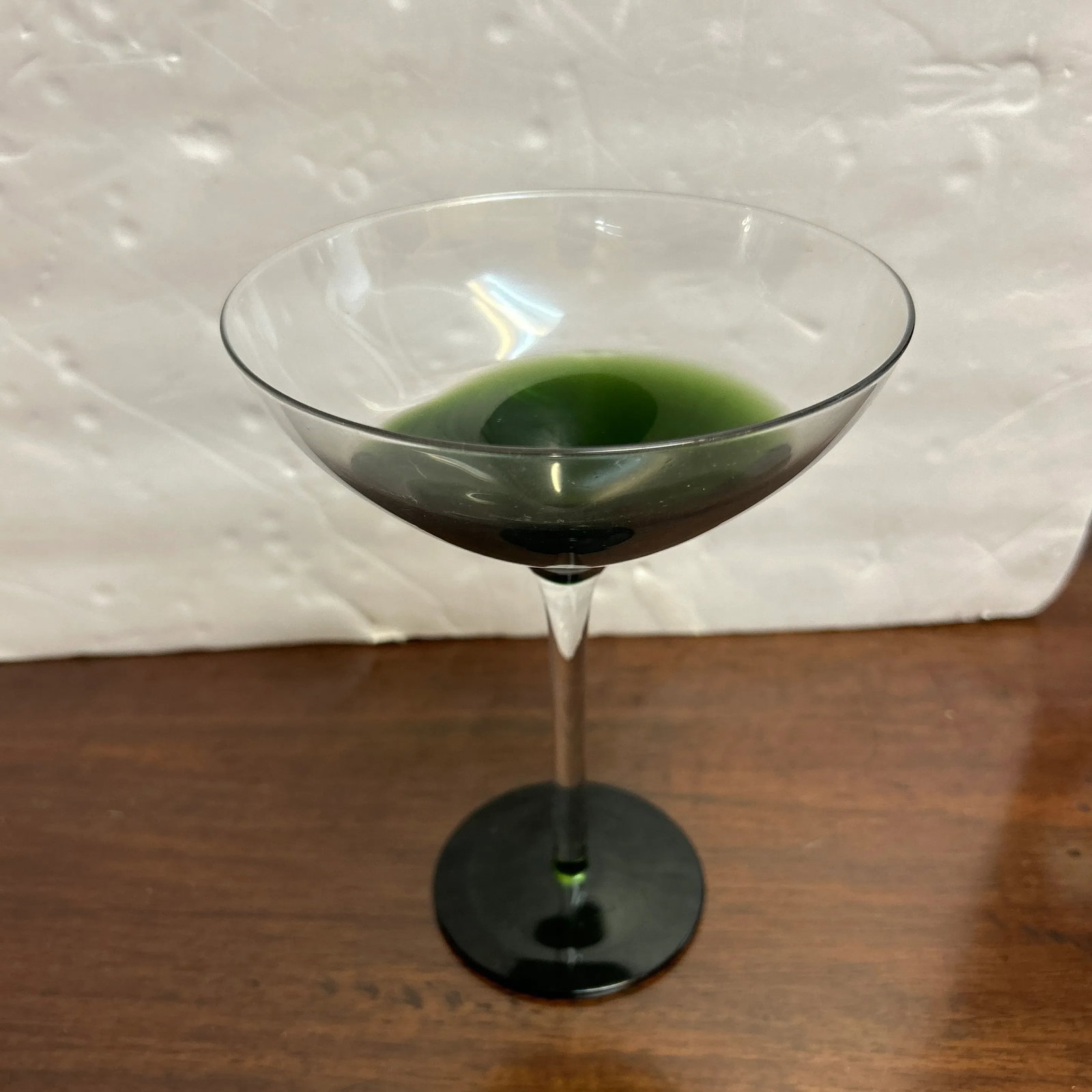 Green and Transparent Tall Stem Cocktail Glasses Set of 4 - 4