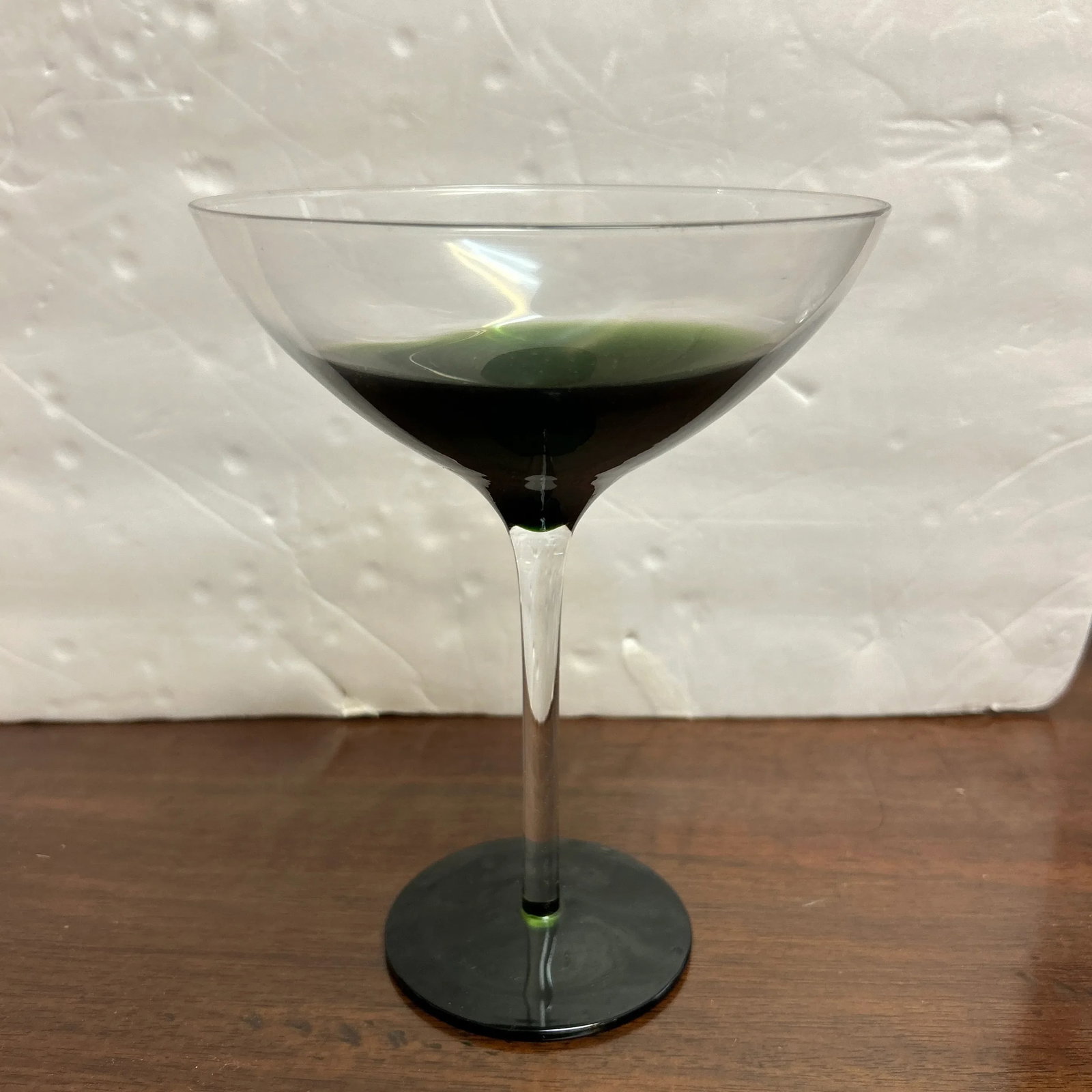 Green and Transparent Tall Stem Cocktail Glasses Set of 4 - 5
