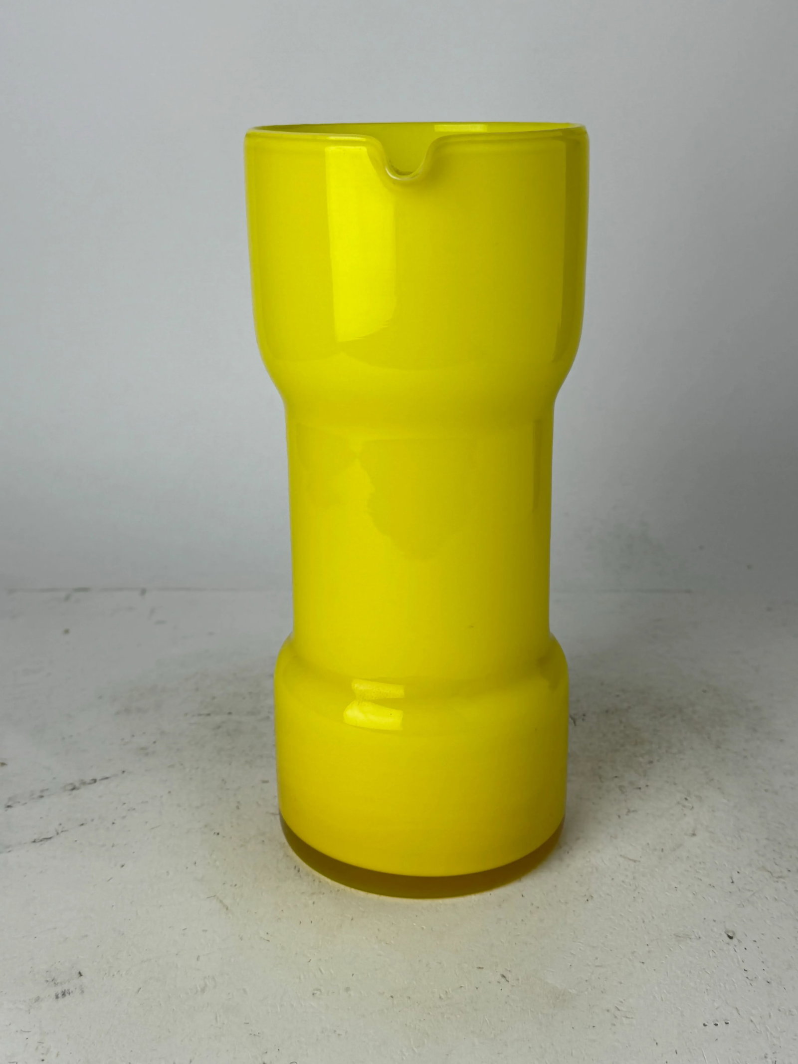 1980s Vintage Yellow and Red Empoli Cased Italian Glass Pitcher - 2
