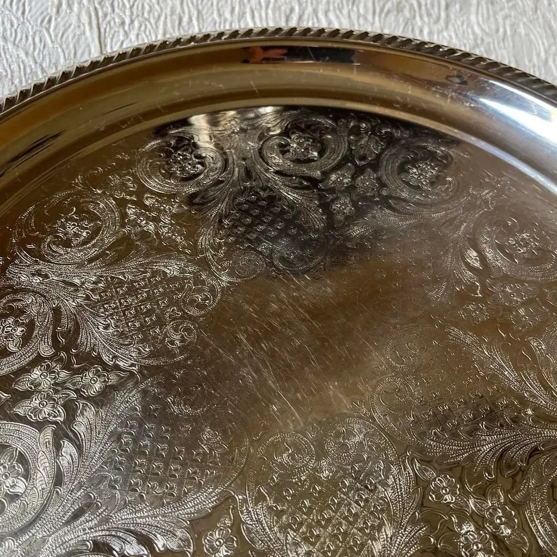 Silverplated Newport Gorham Round Tray - 5
