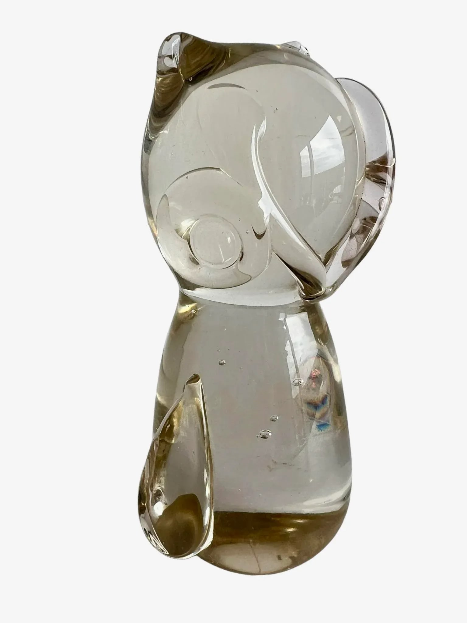 1970s Hand-Blown Glass Owl Paper Weight - 2