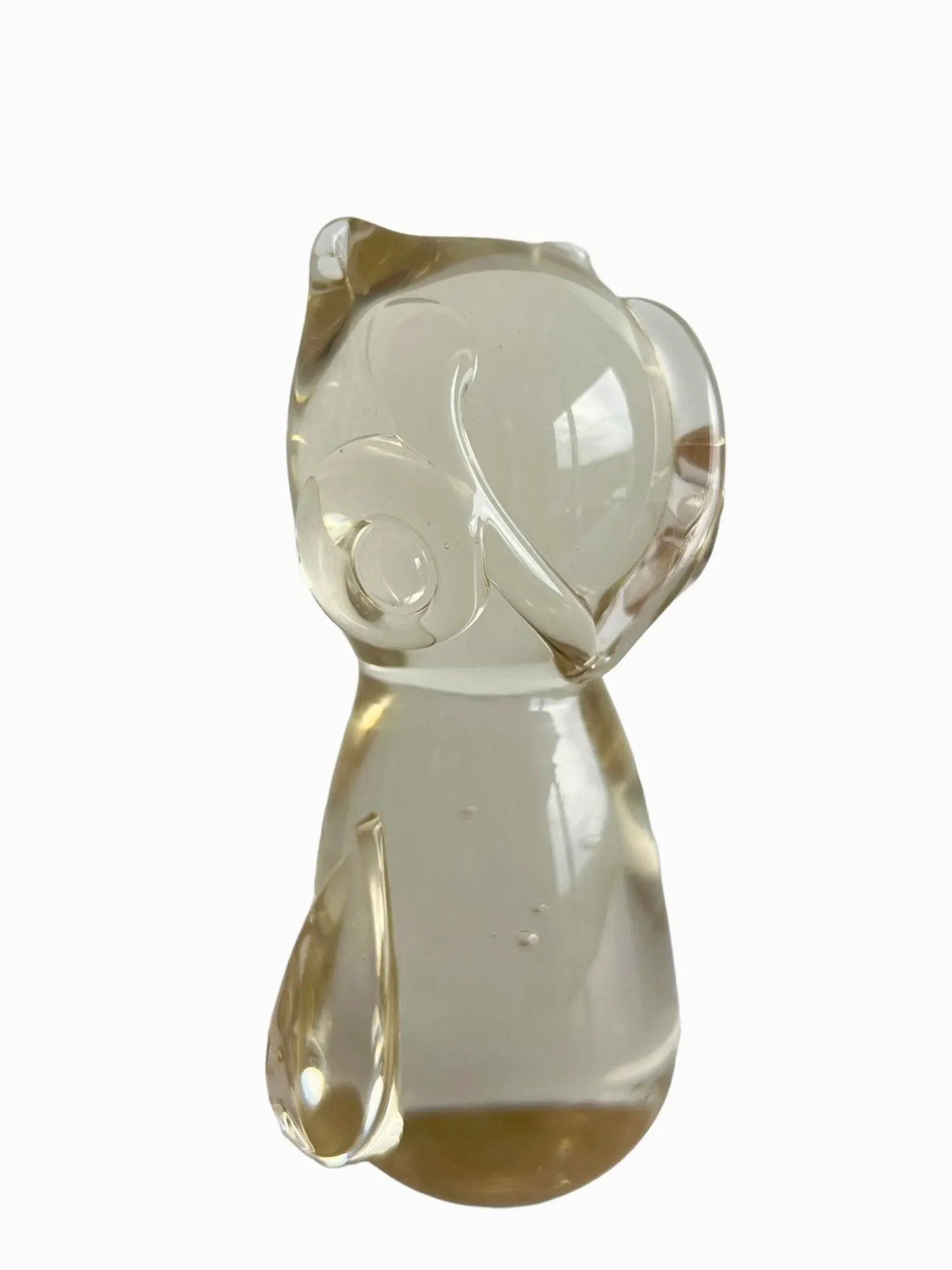 1970s Hand-Blown Glass Owl Paper Weight - 3