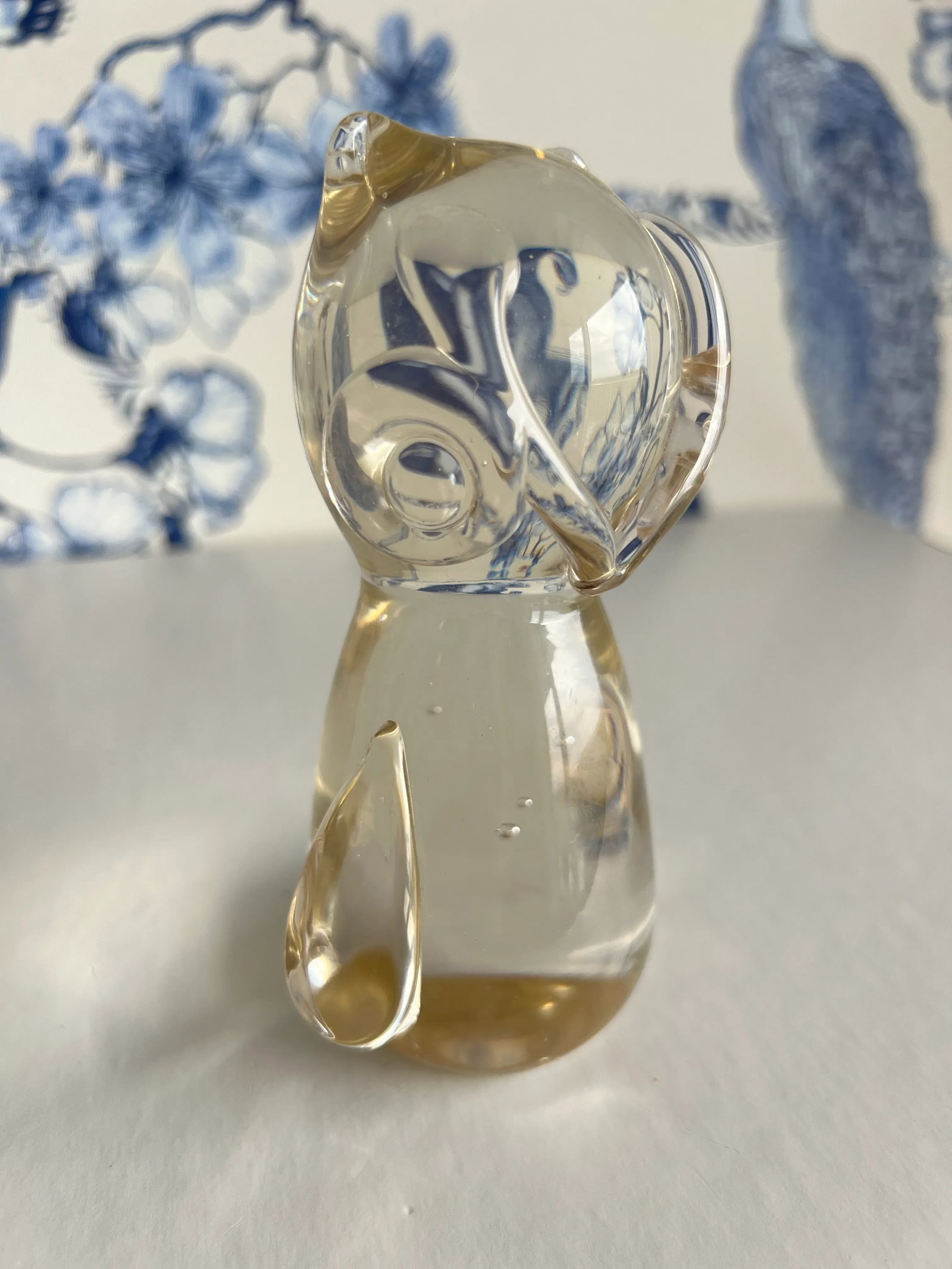 1970s Hand-Blown Glass Owl Paper Weight - 5