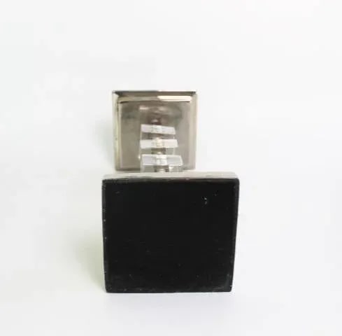 Vintage 1980's Ice Cube Lucite and Silver Plate Pillar Candle Holder Tall Modern Minimalist - 5
