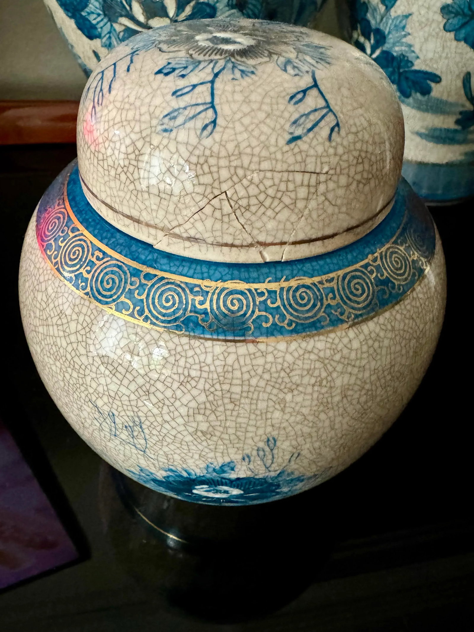 Small Vintage Kutani Porcelain Ginger Jar - 5