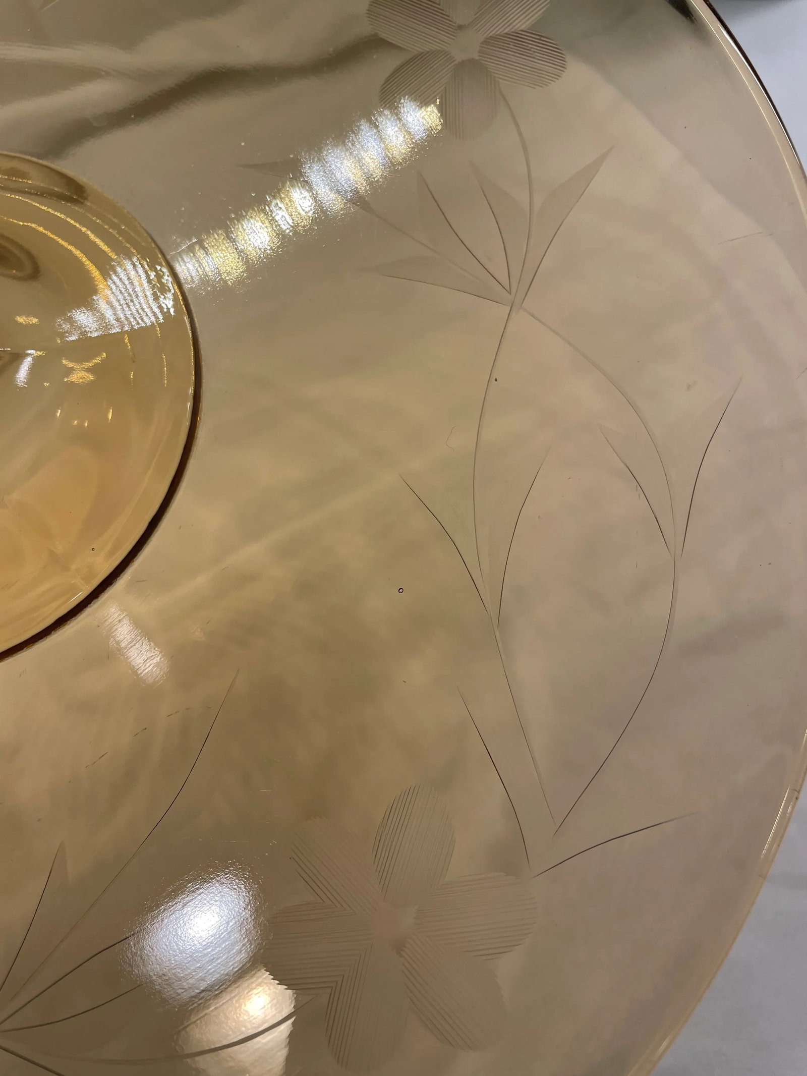 Mid-Century Modern Amber Glass Sandwich Tray - 8