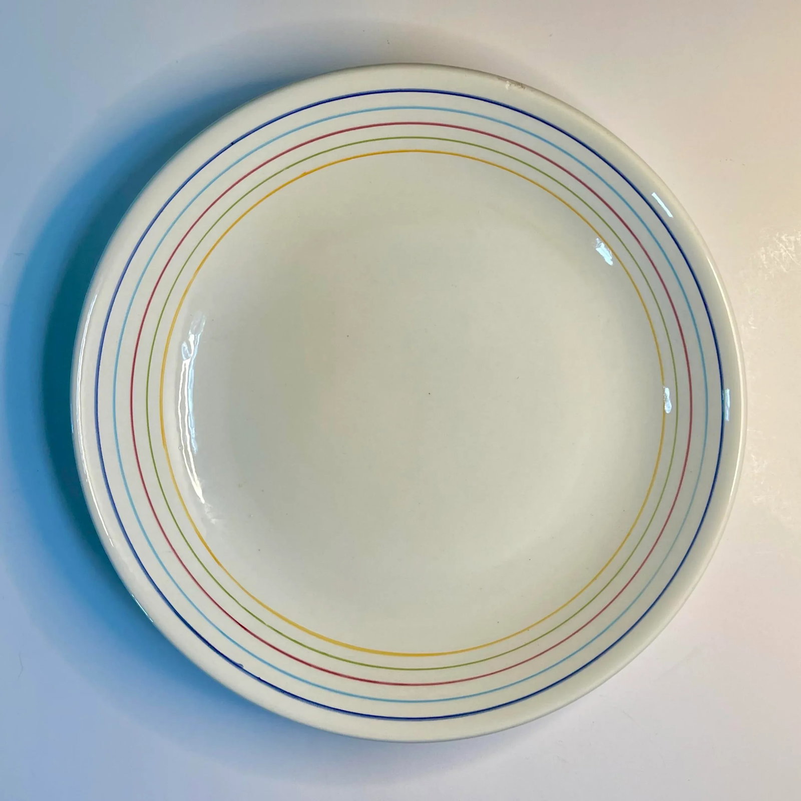 Mid 20th Century Rainbow Stripe Italian Serving Bowl - 2