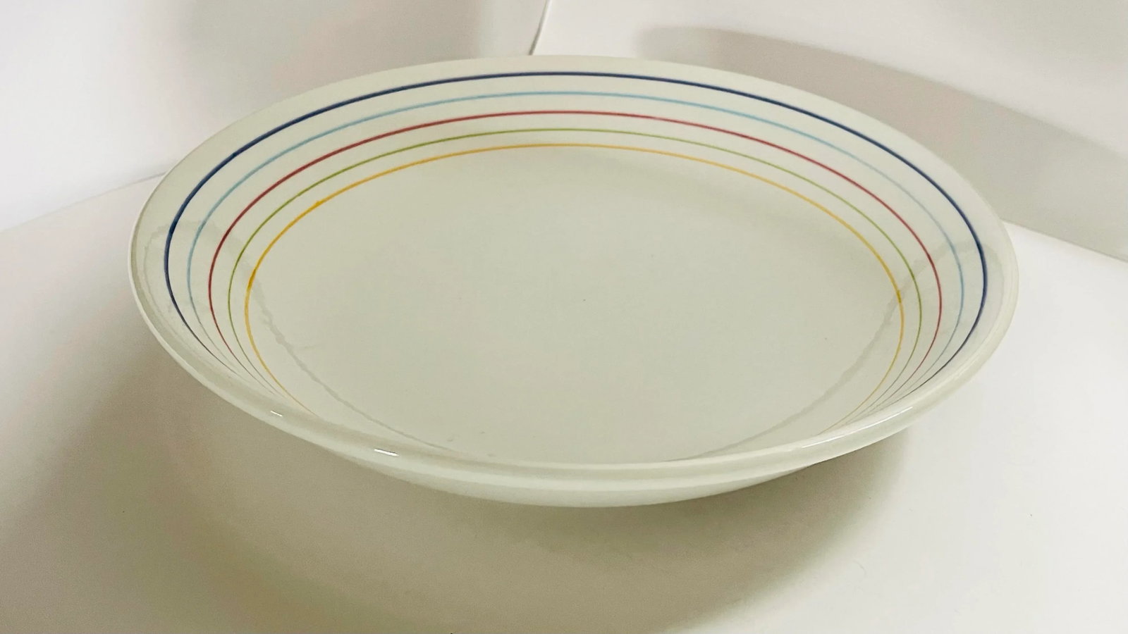 Mid 20th Century Rainbow Stripe Italian Serving Bowl - 3