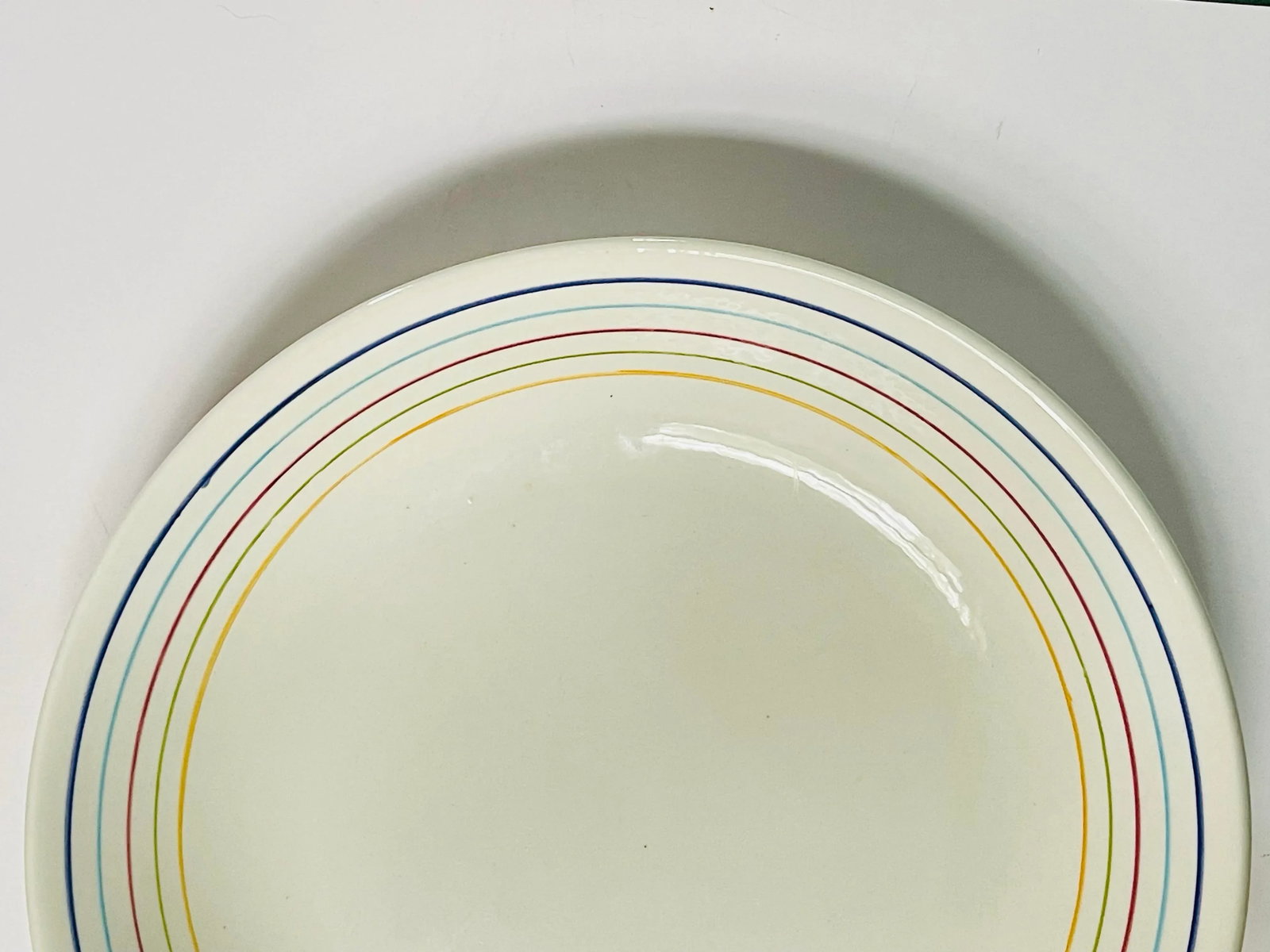 Mid 20th Century Rainbow Stripe Italian Serving Bowl - 4