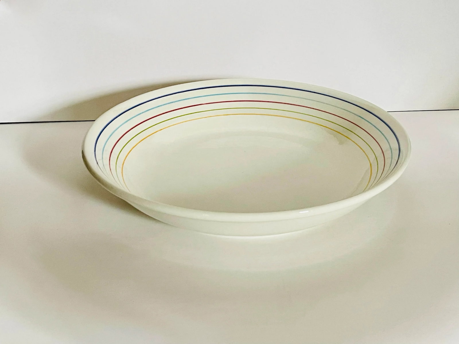 Mid 20th Century Rainbow Stripe Italian Serving Bowl - 5
