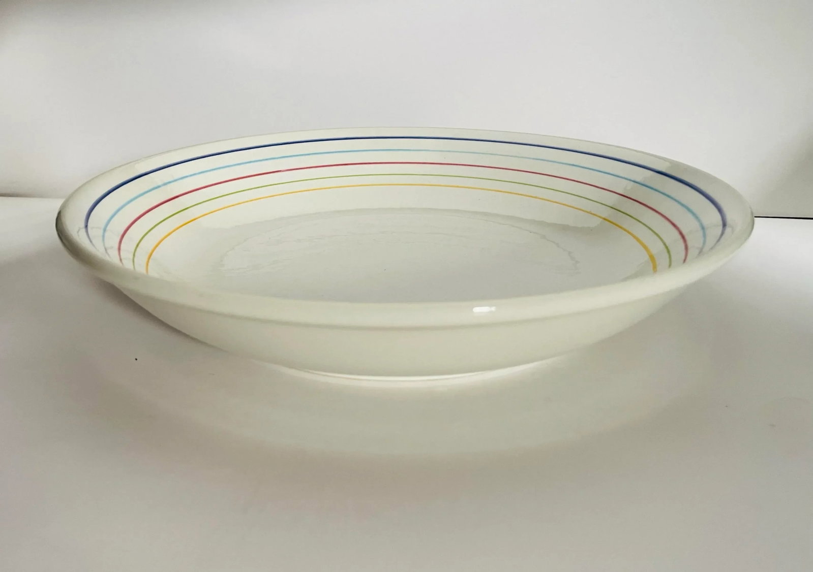 Mid 20th Century Rainbow Stripe Italian Serving Bowl - 7