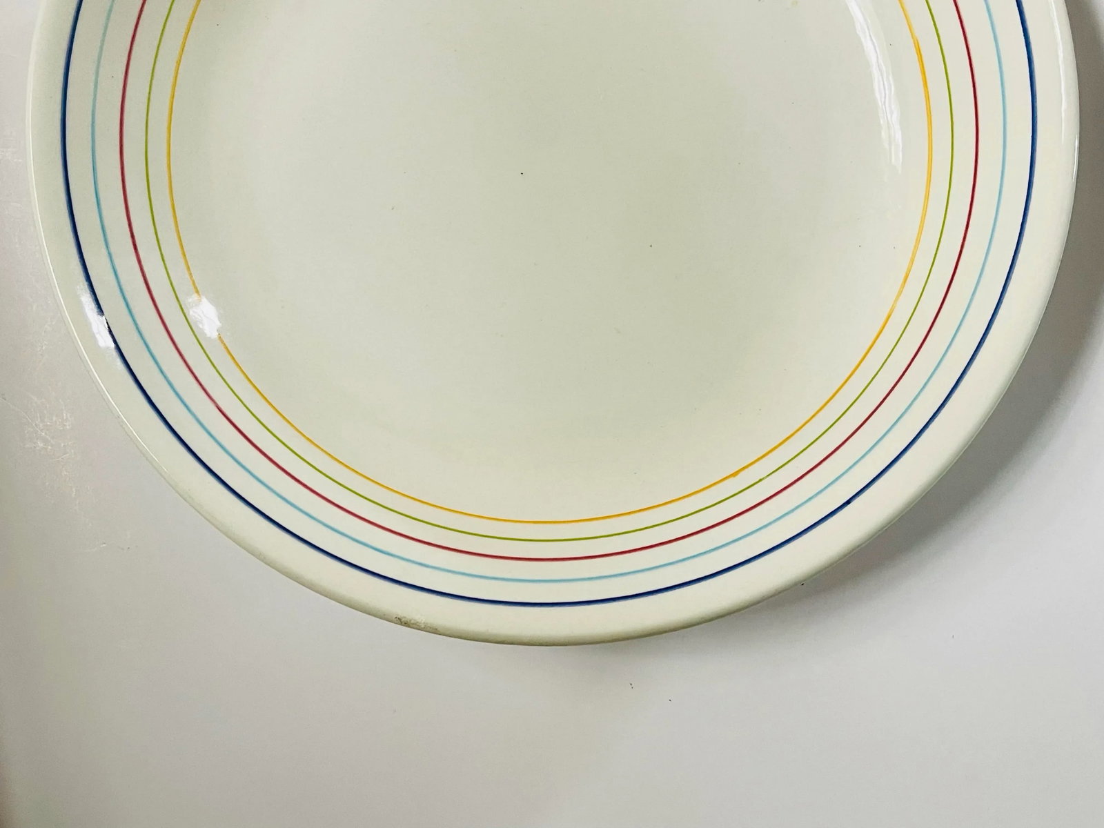 Mid 20th Century Rainbow Stripe Italian Serving Bowl - 8