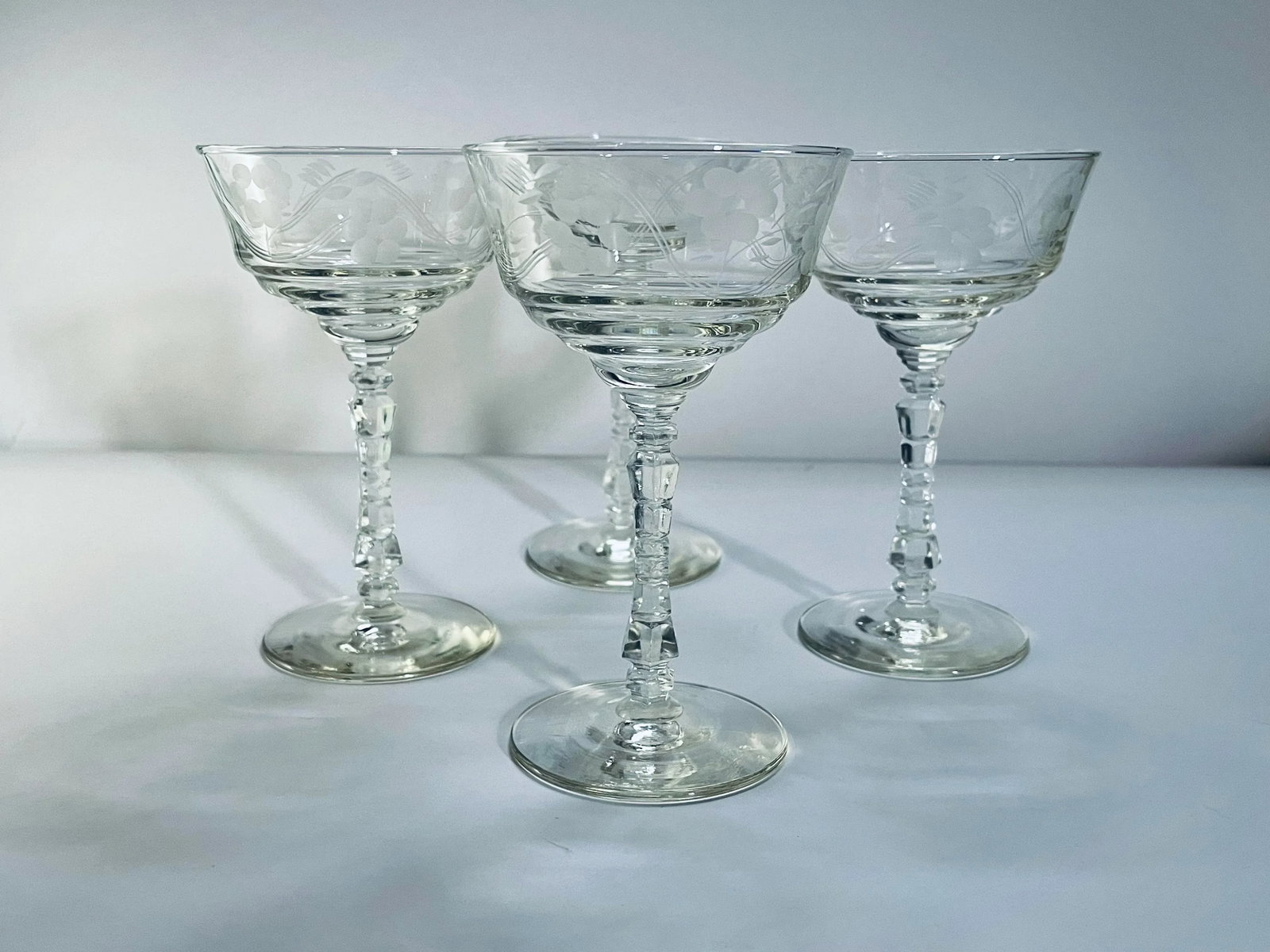 Mid 20th Century Libbey Rock Sharpe Champagne Coupes- Set of 4 - 6