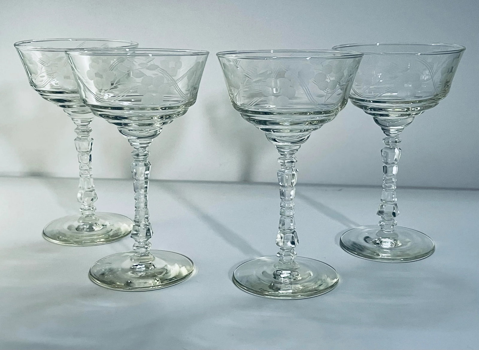 Mid 20th Century Libbey Rock Sharpe Champagne Coupes- Set of 4 - 7