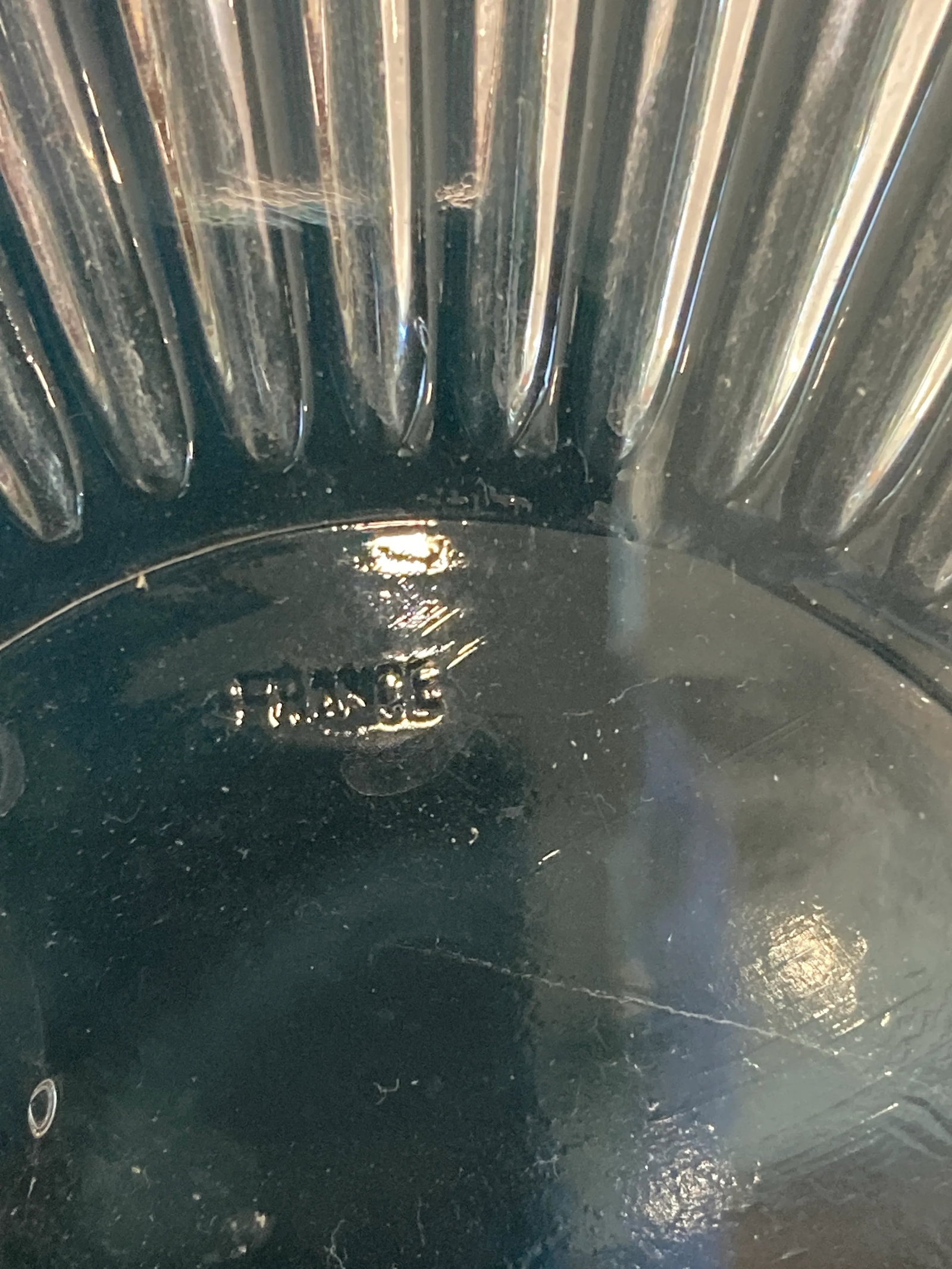 Vintage French Cut Glass Bowl With Silver Rim - 7