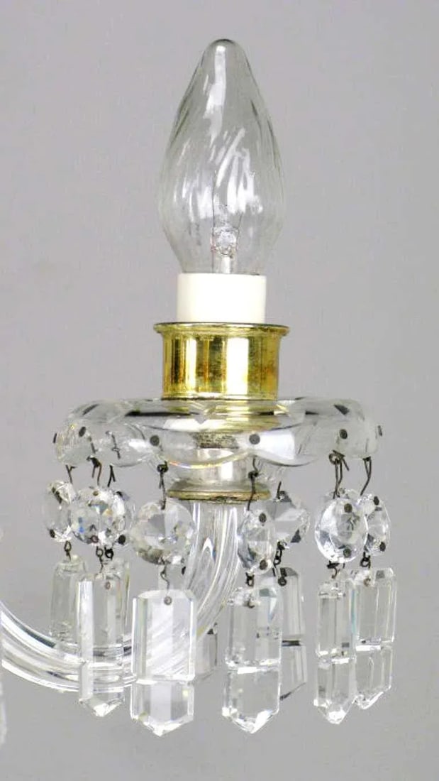 Lightolier Cut-Crystal Five-Arm Chandelier, Circa 1940s - 5