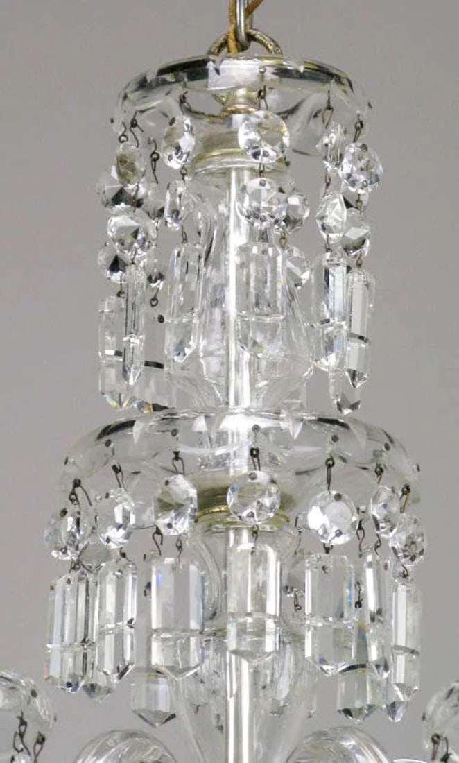Lightolier Cut-Crystal Five-Arm Chandelier, Circa 1940s - 7