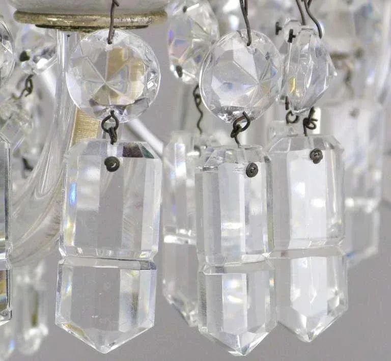 Lightolier Cut-Crystal Five-Arm Chandelier, Circa 1940s - 9