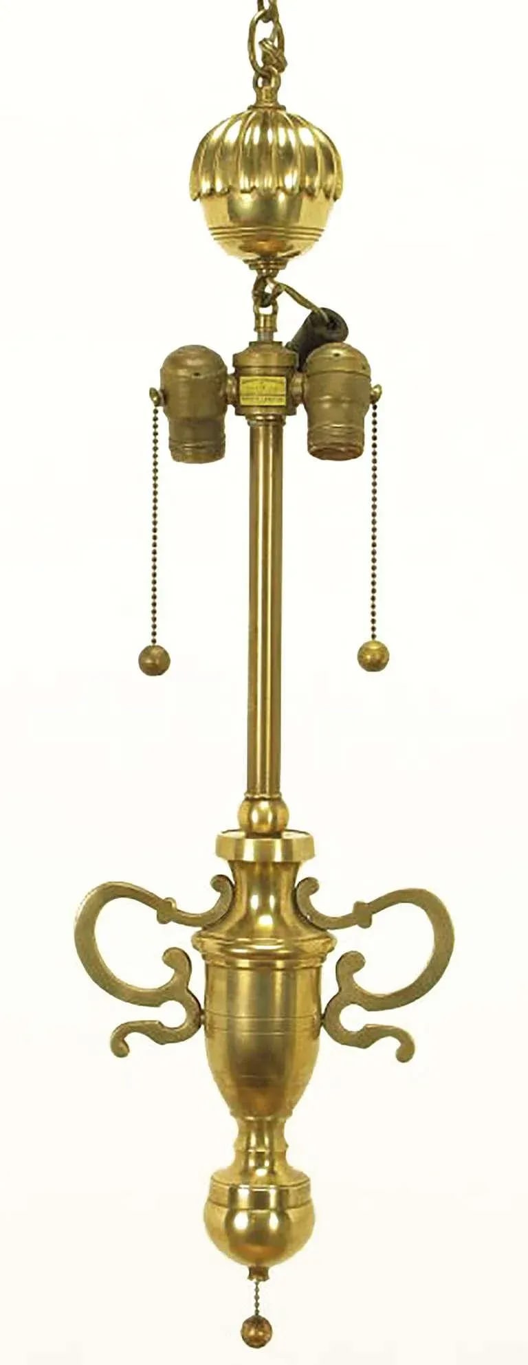 Marbro Brass Empire Style Pendant Lamp - 7