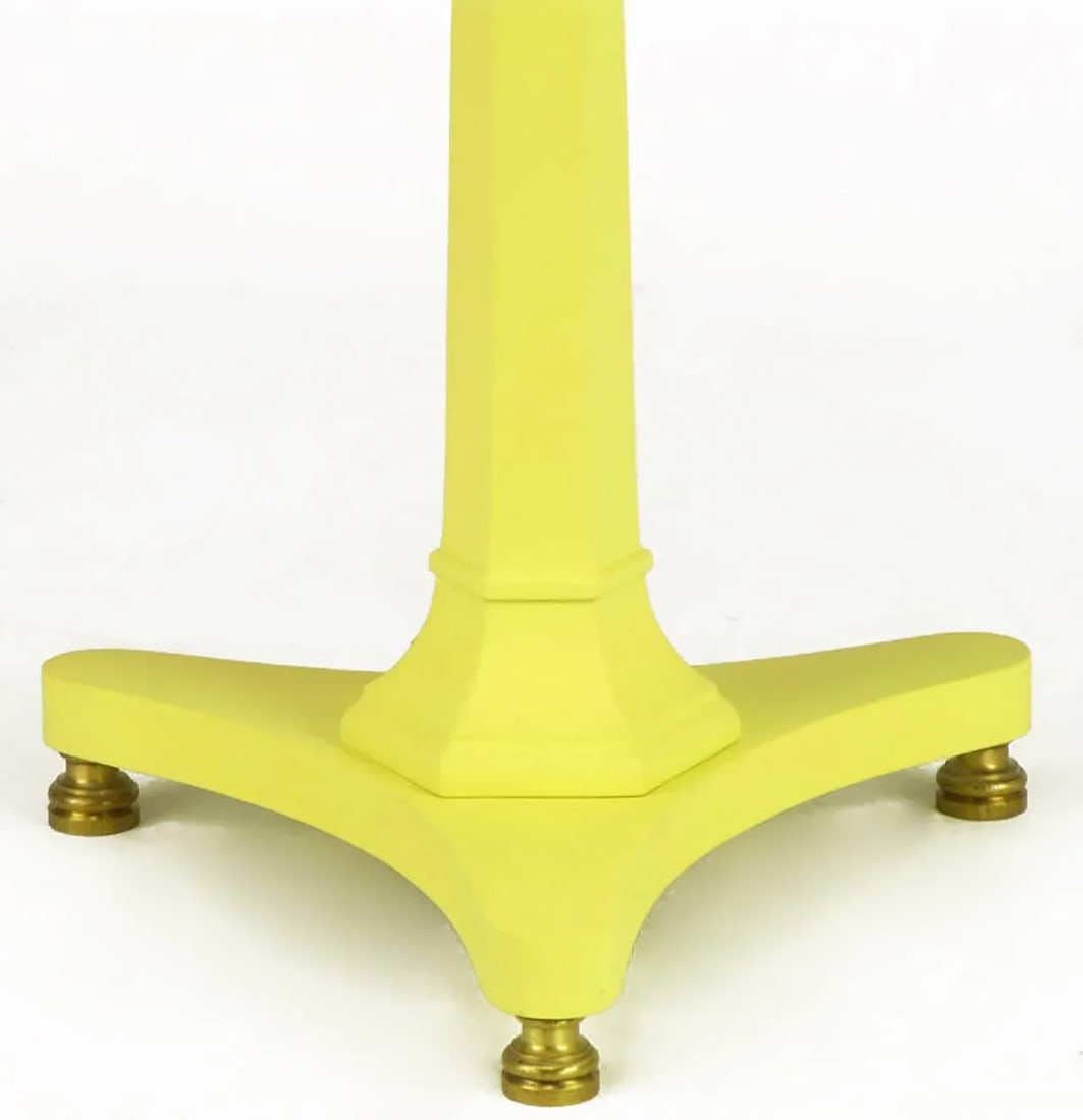 Yellow Lacquered Wood and Brass Regency Floor Lamp - 5