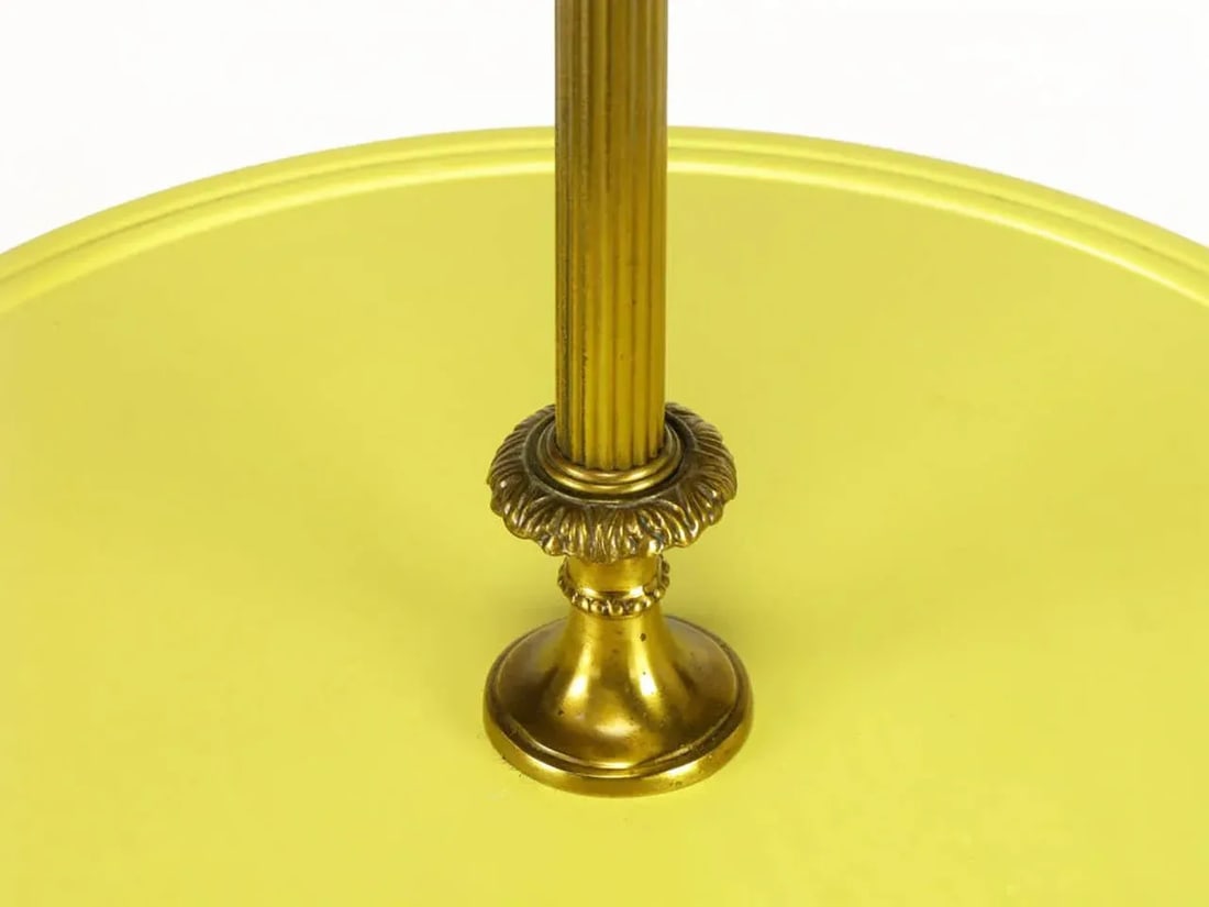 Yellow Lacquered Wood and Brass Regency Floor Lamp - 6