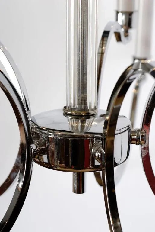 Frederick Cooper Chrome and Glass Modernist Chandelier - 3