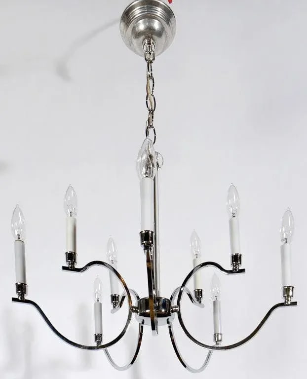 Frederick Cooper Chrome and Glass Modernist Chandelier - 5