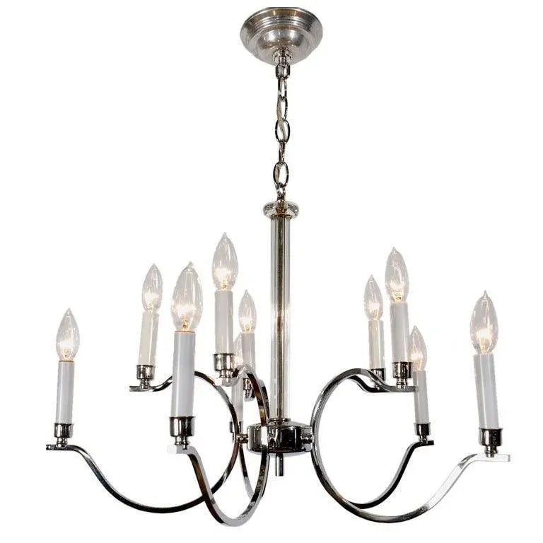 Frederick Cooper Chrome and Glass Modernist Chandelier - 6