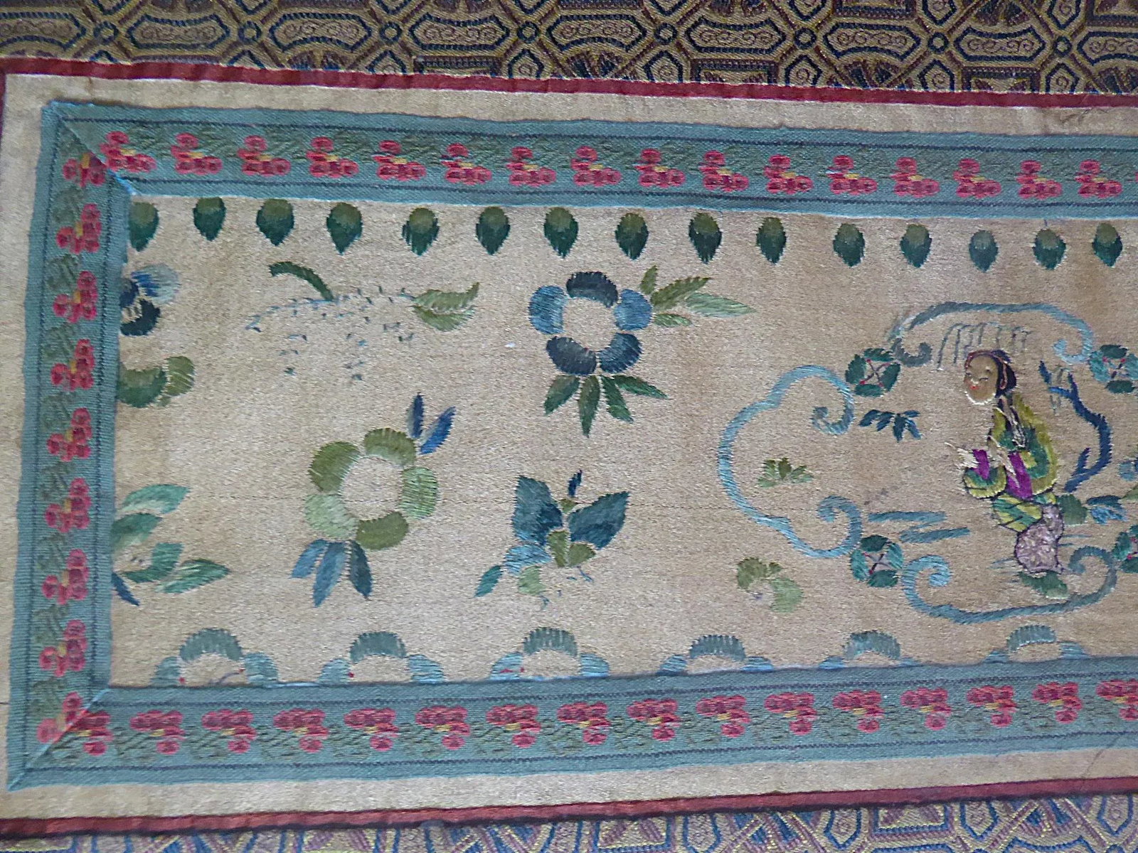 Set of 3 Asian Antique Embroidery Textile Art Framed Early 20th Century China - 6