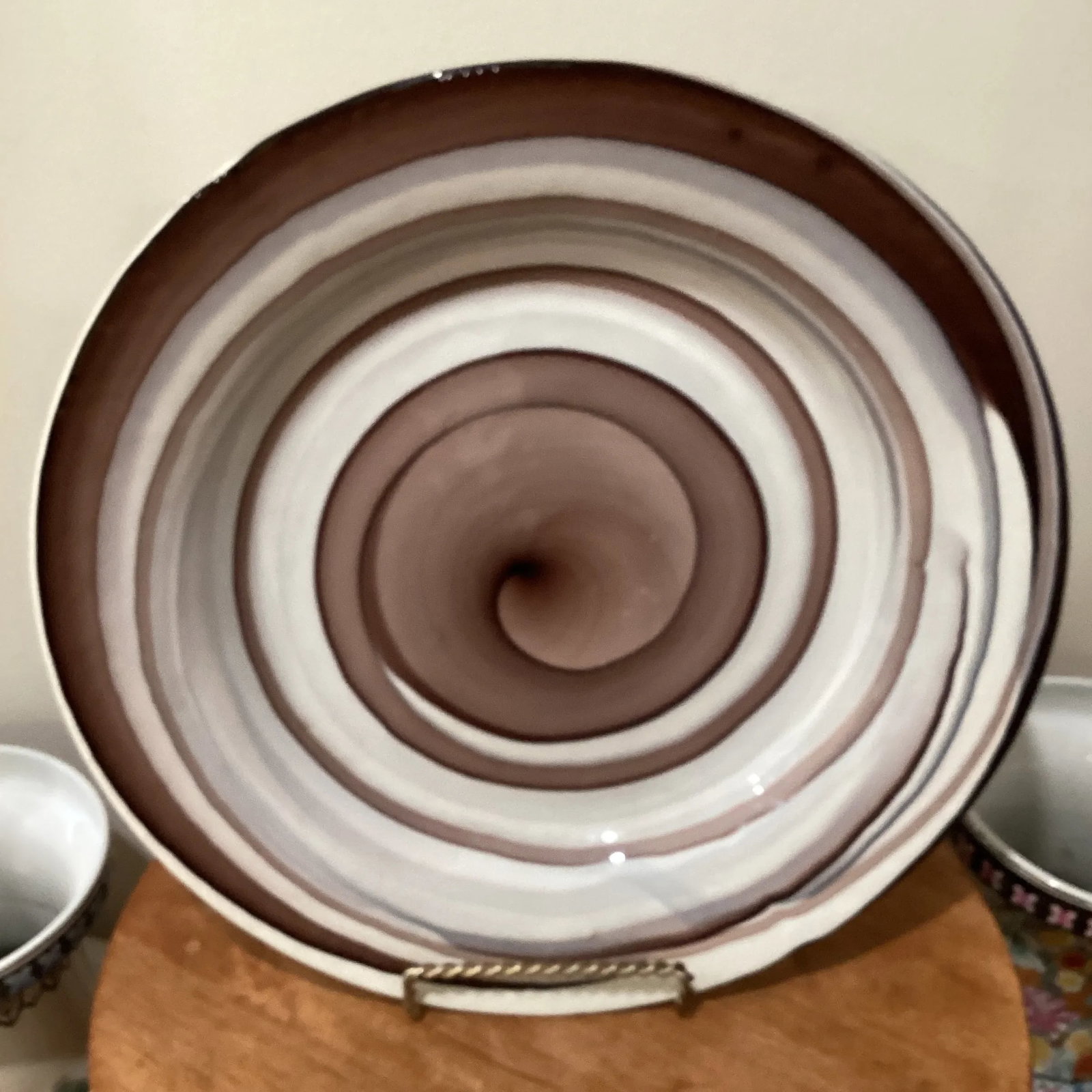 Mid 20th Century Murano Art Swirl Glass Centerpiece Bowl by Yalos Casa Italy - 12