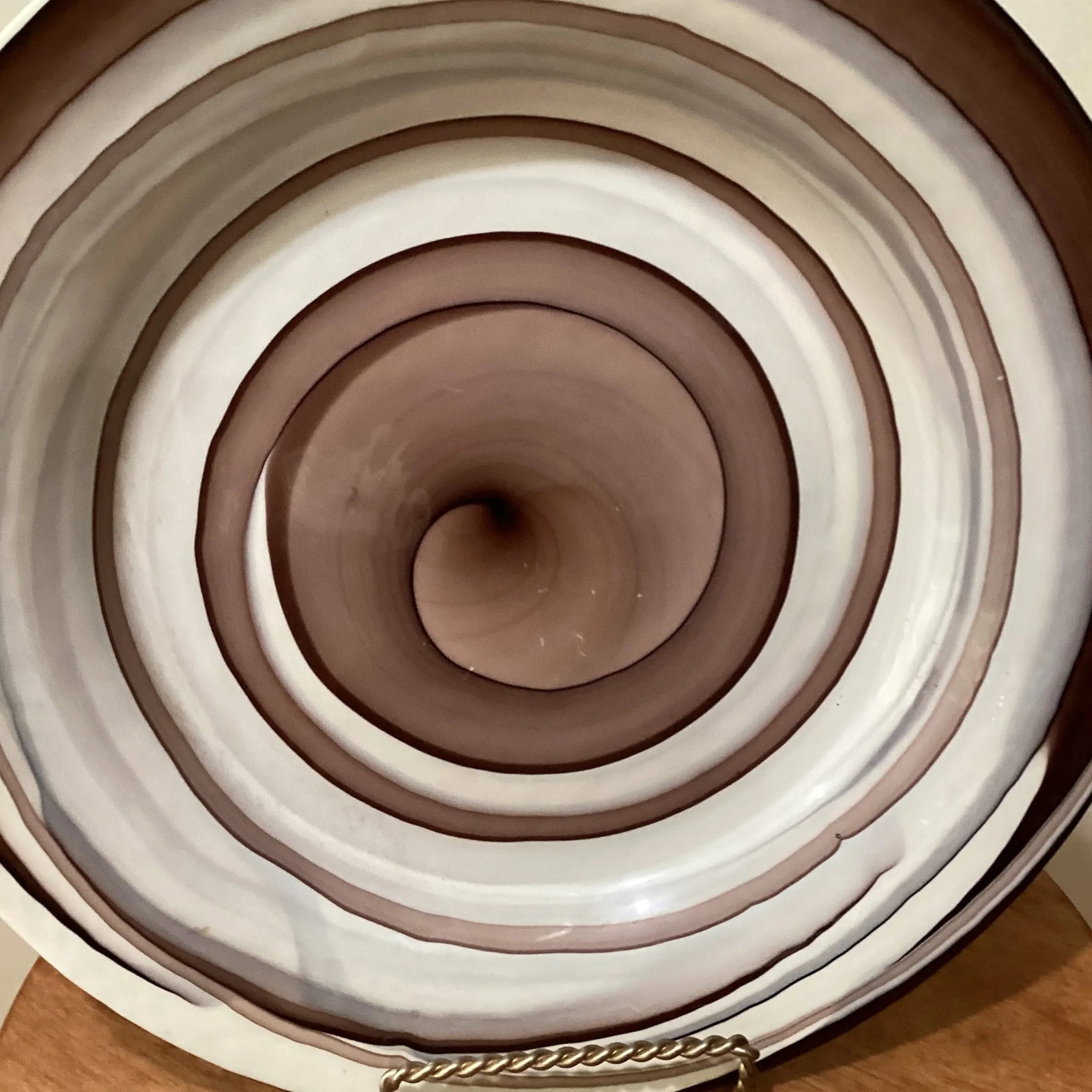 Mid 20th Century Murano Art Swirl Glass Centerpiece Bowl by Yalos Casa Italy - 2
