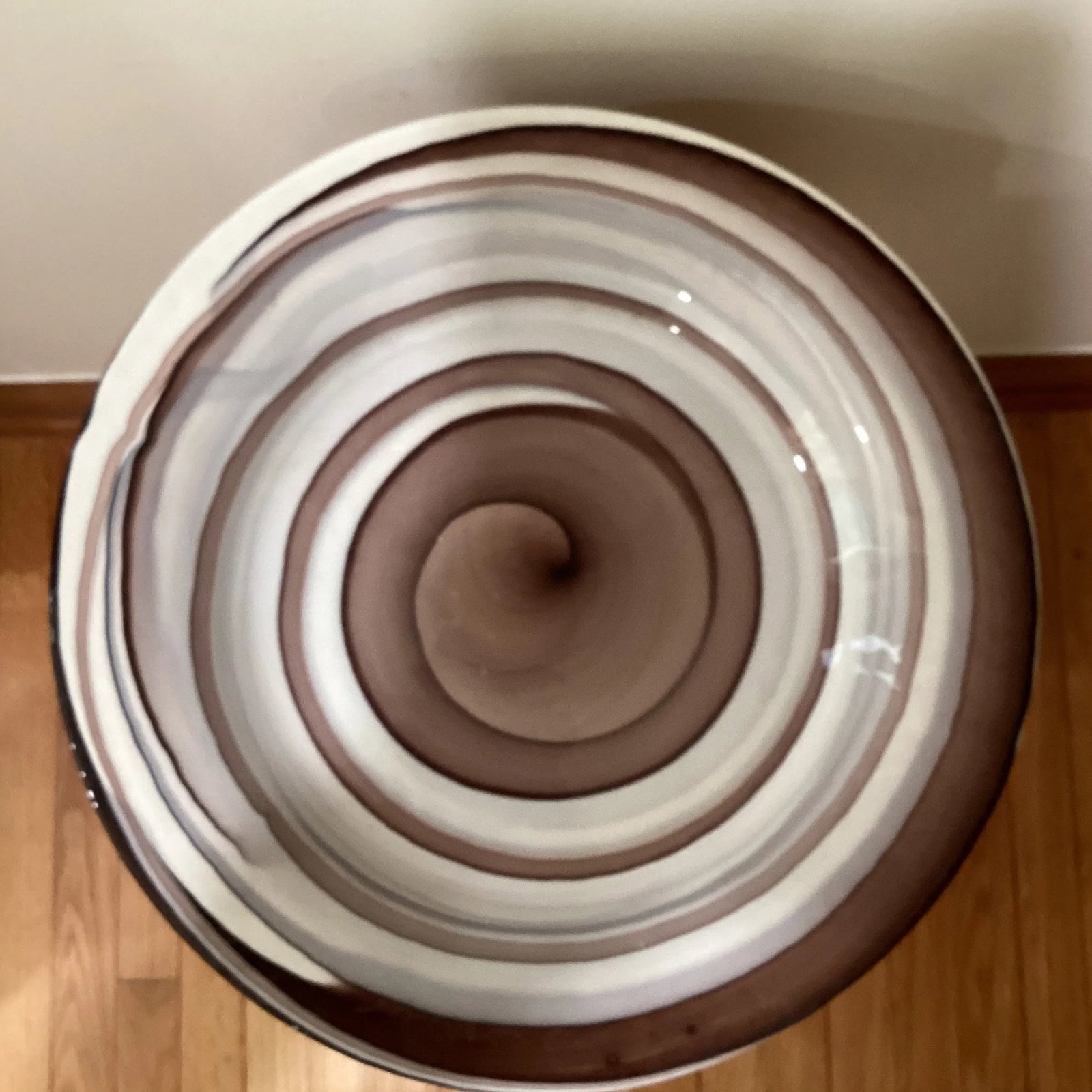 Mid 20th Century Murano Art Swirl Glass Centerpiece Bowl by Yalos Casa Italy - 7
