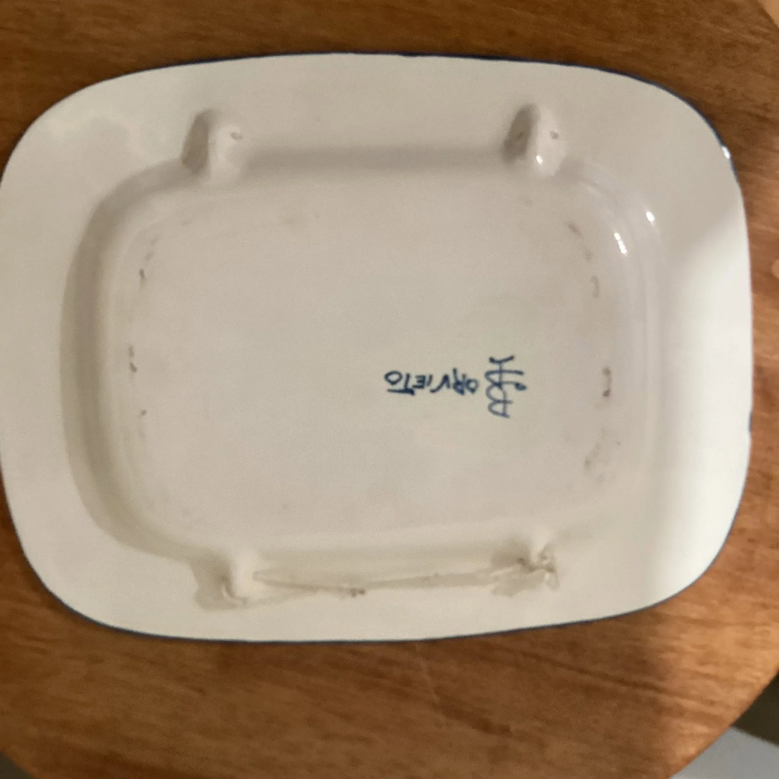 Vintage Orvieto Ceramic Rectangular Platter with Hand Painted Grape & Fruit Motifs, Artist Signed It - 11
