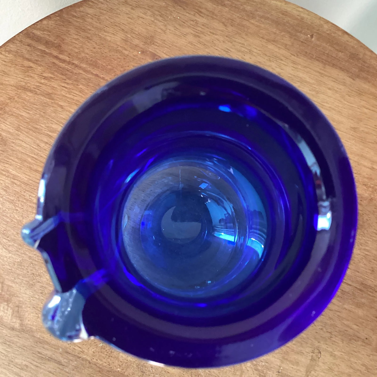 Mid 20th Century Modern Cobalt Blue Murano Style Art Glass Vase - 4