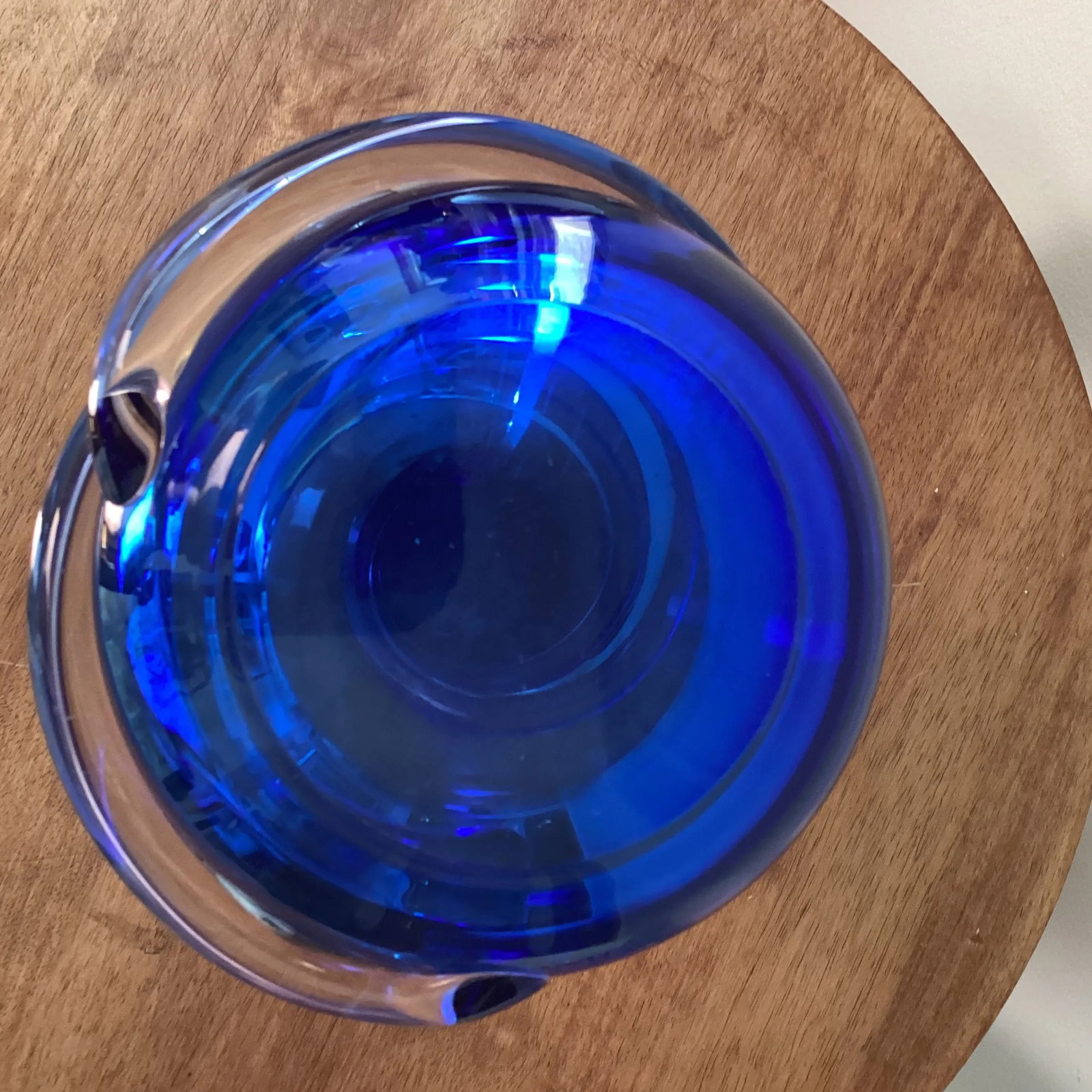 Mid 20th Century Modern Cobalt Blue Murano Style Art Glass Vase - 5