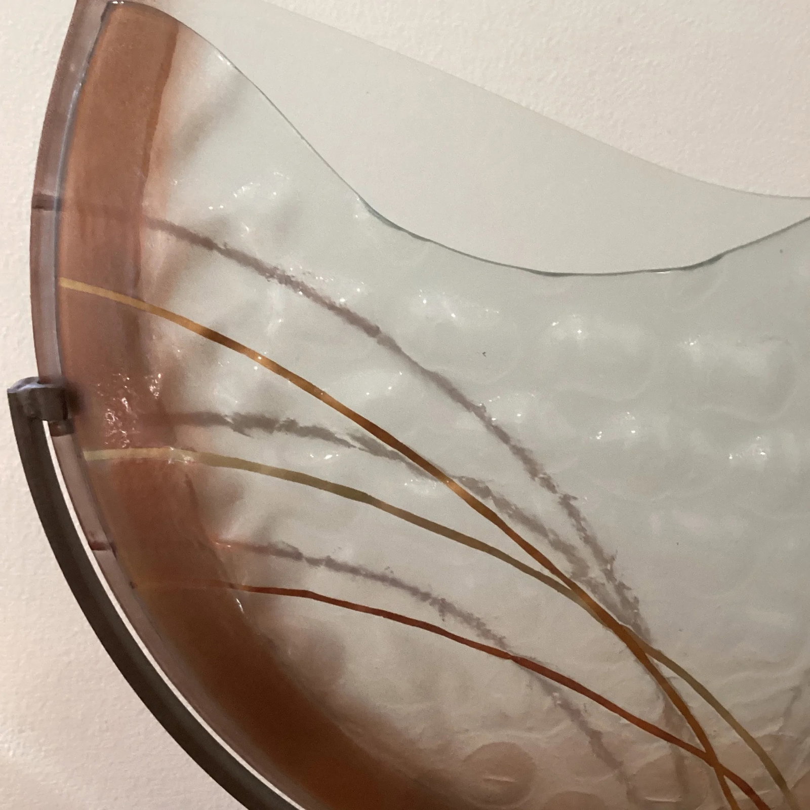 Mid 20th Century Abstract Modern Art Press Bobble Glass Dimple Vase With Iron Stand by Mark Hines De - 6