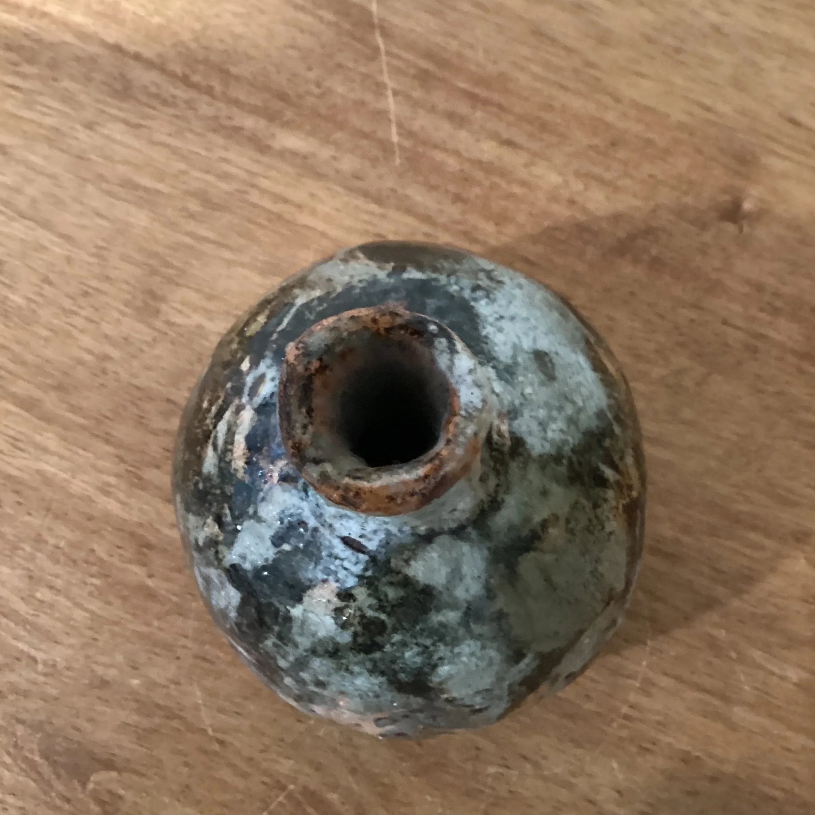 Antique Glazed Stoneware Japanese Sake Bottle Flower Vase Vessel - 5