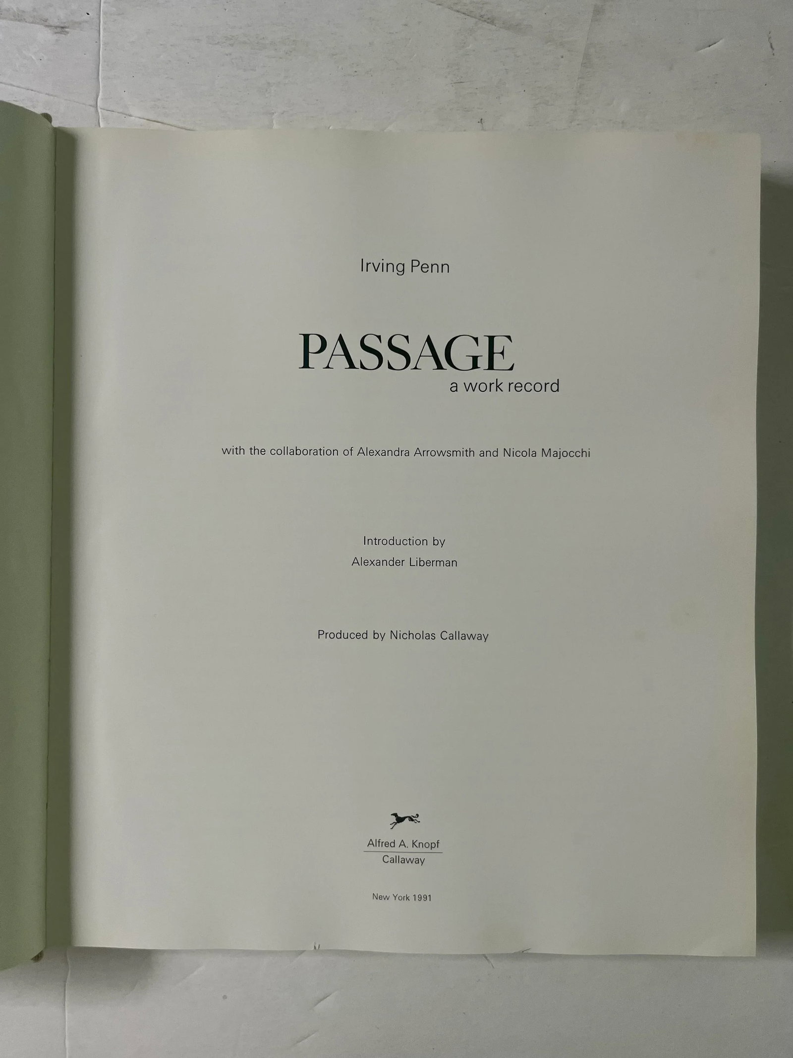 Passage: A Work Record by Irving Penn, 1991, 1st Edition - 2