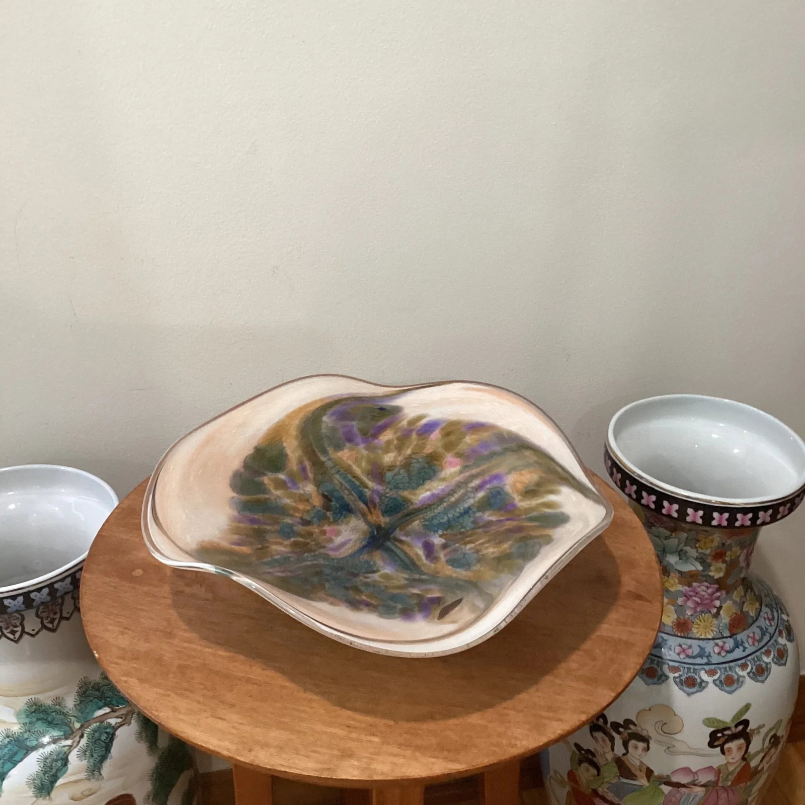 Mid 20th Century Italian Murano Colorful Art Glass Centerpiece/Bowl Signed by Artist - 12
