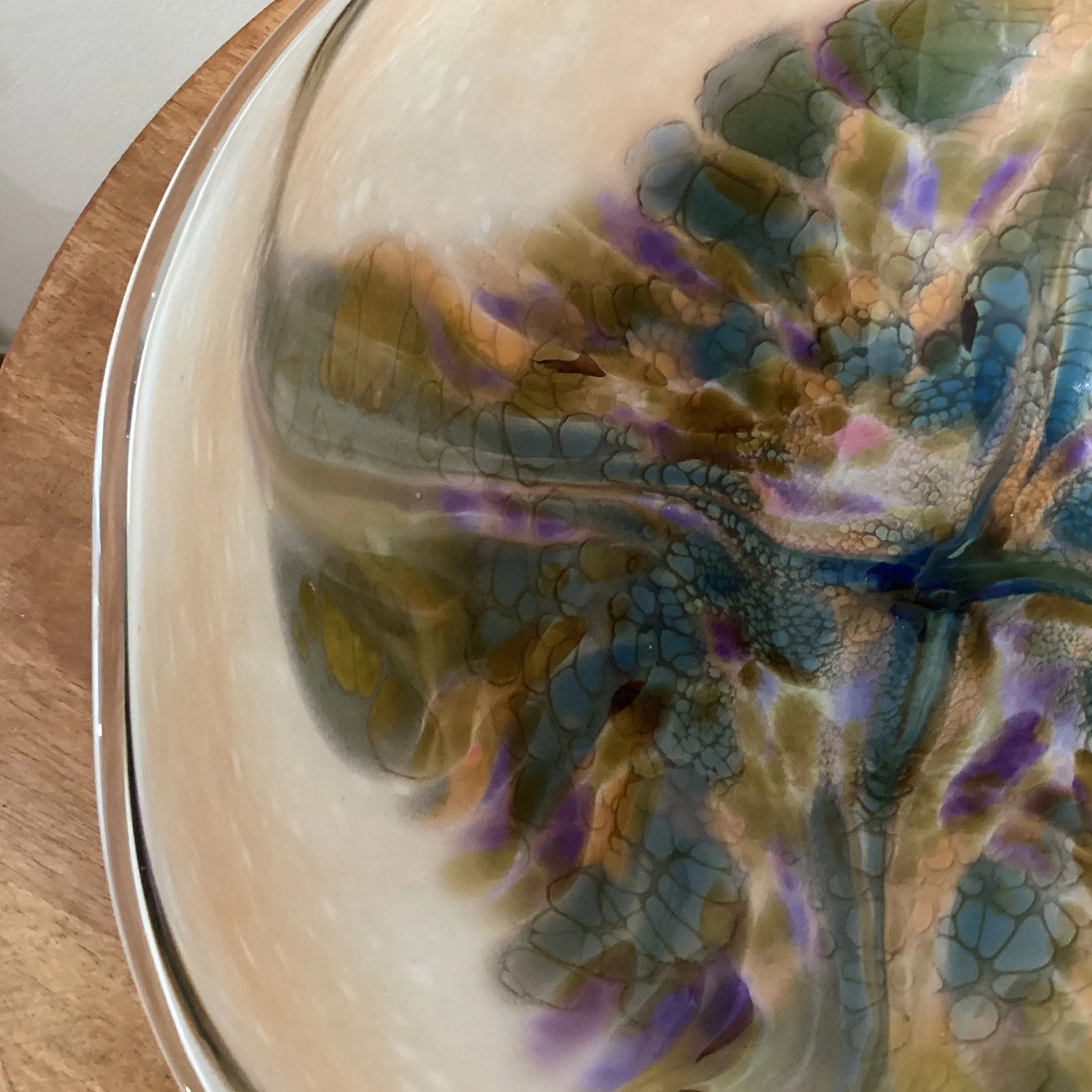 Mid 20th Century Italian Murano Colorful Art Glass Centerpiece/Bowl Signed by Artist - 3